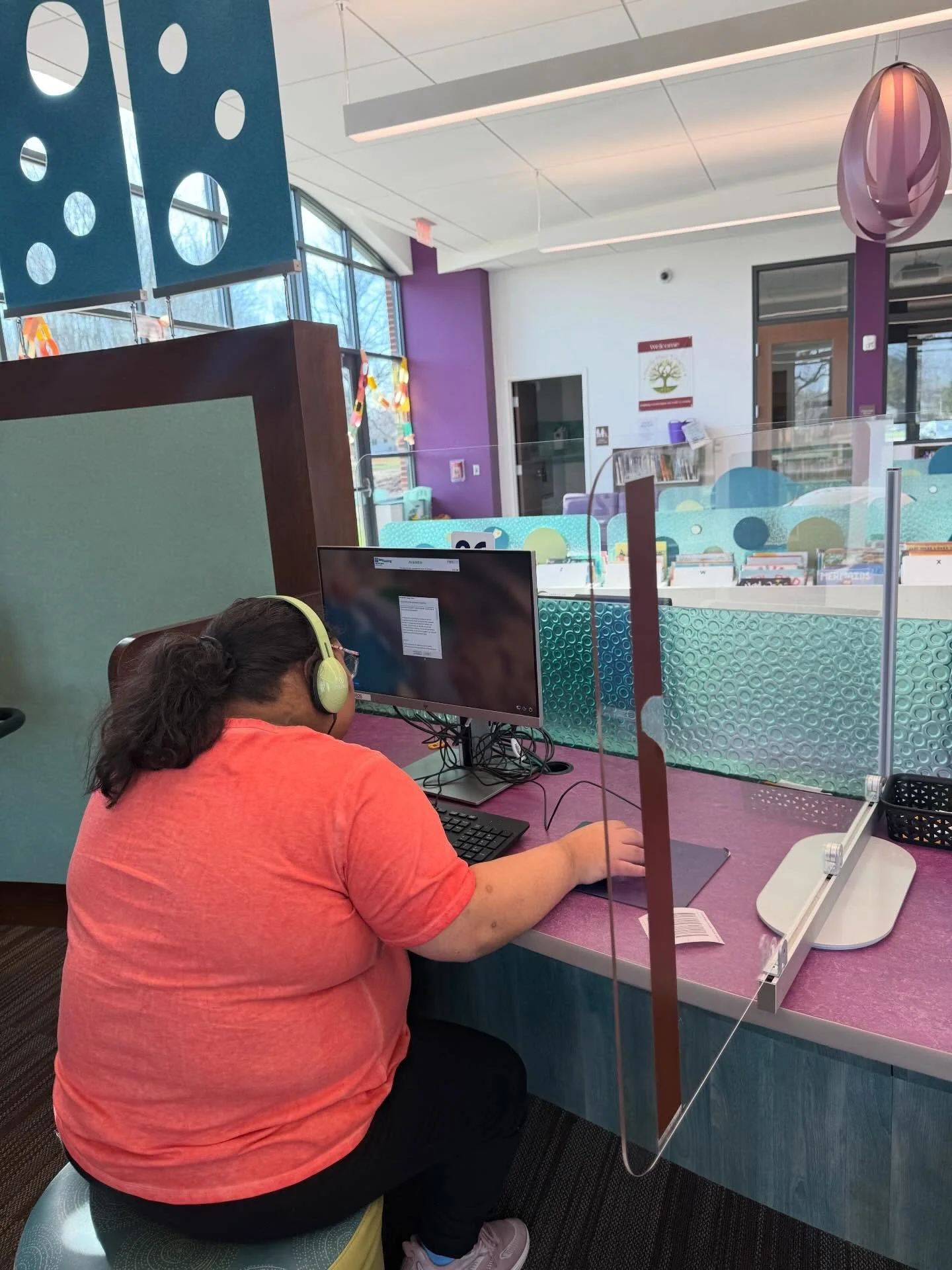 Exploring more areas of the library! We love expanding our community experiences with familiar places! We also joined in with Middleburg Library Adapted Programming for some spring art! 🖼️ 📚💻