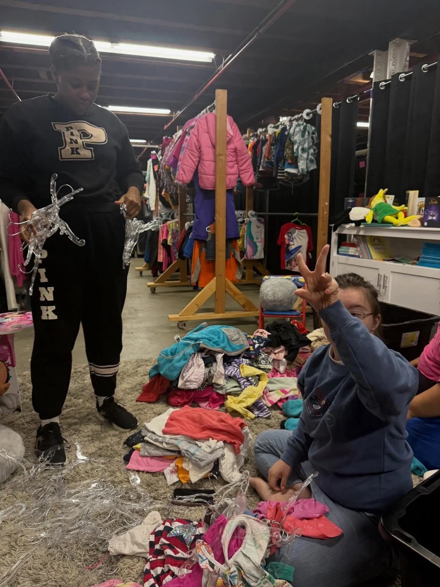 We spent our morning with @honeyfromtherockcle and the girls were speed sorting! They really love this time spent with folding, music and giggles! I love seeing them work together and find their own flow now that they are totally comfortable in this 