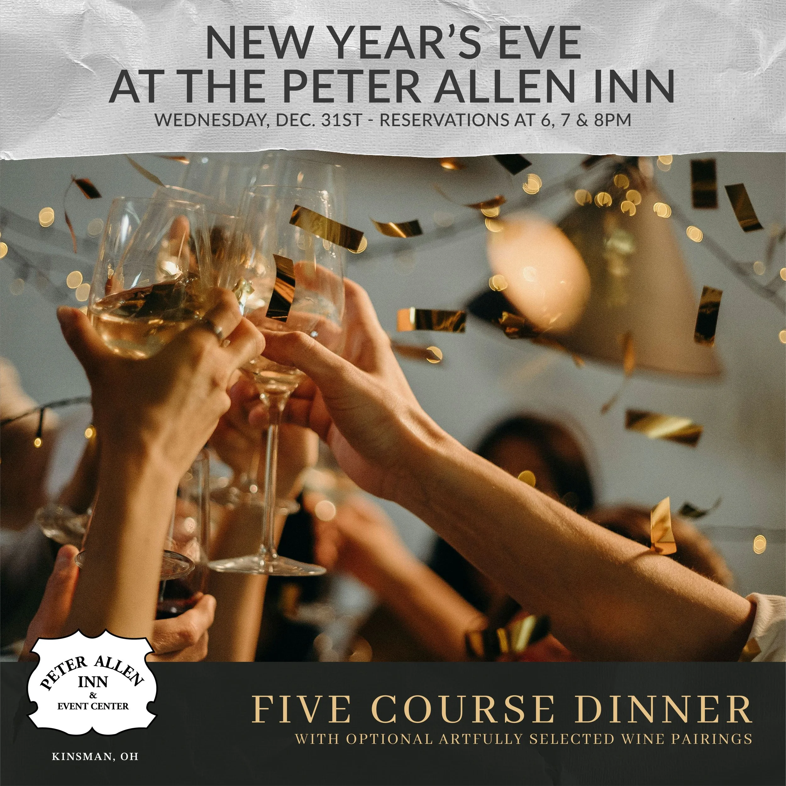 New Year’s Eve Dinner at the Peter Allen Inn