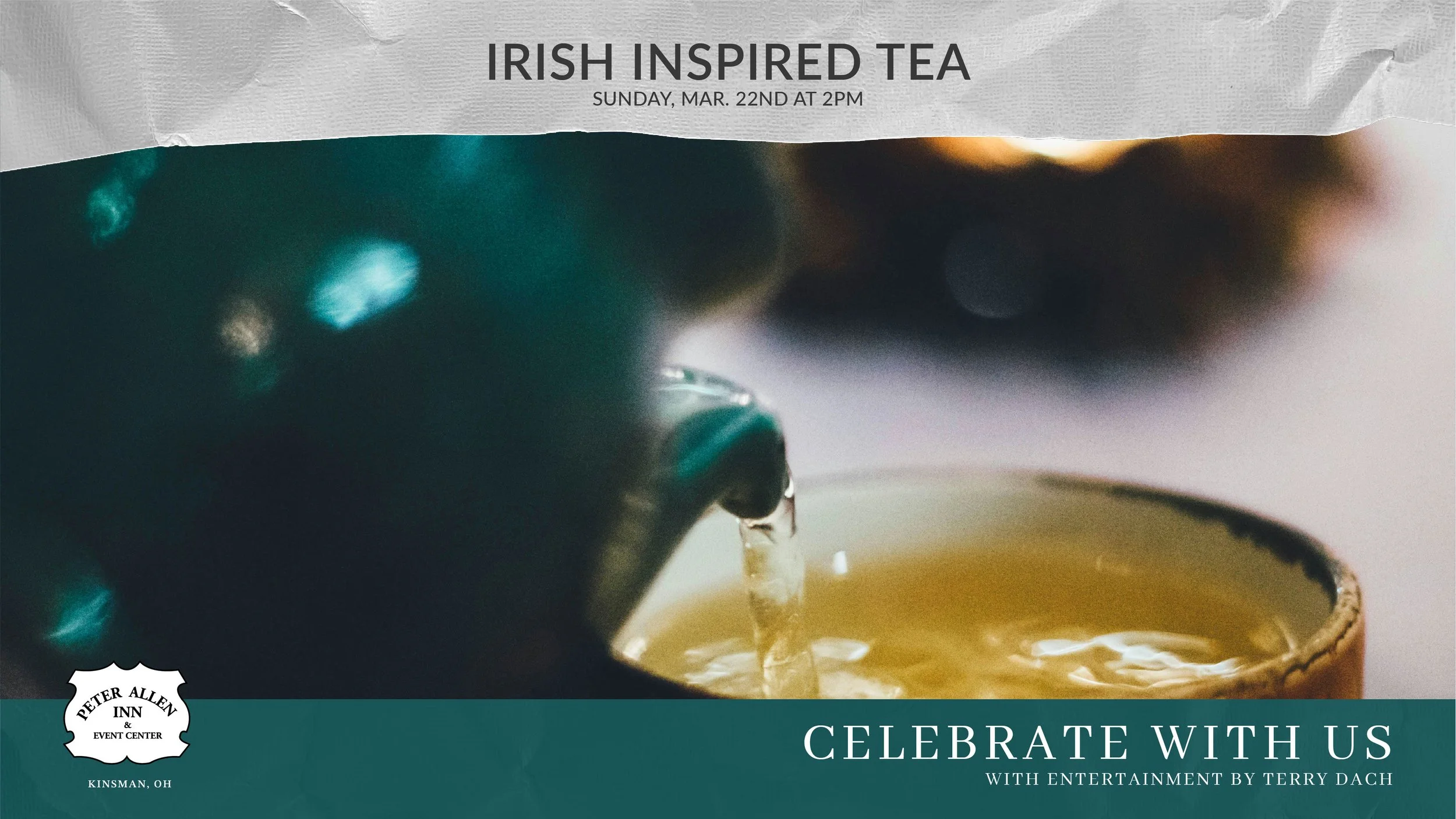 Irish Tea Thumbnail with Green Tea Pot Pouring Tea into Cup