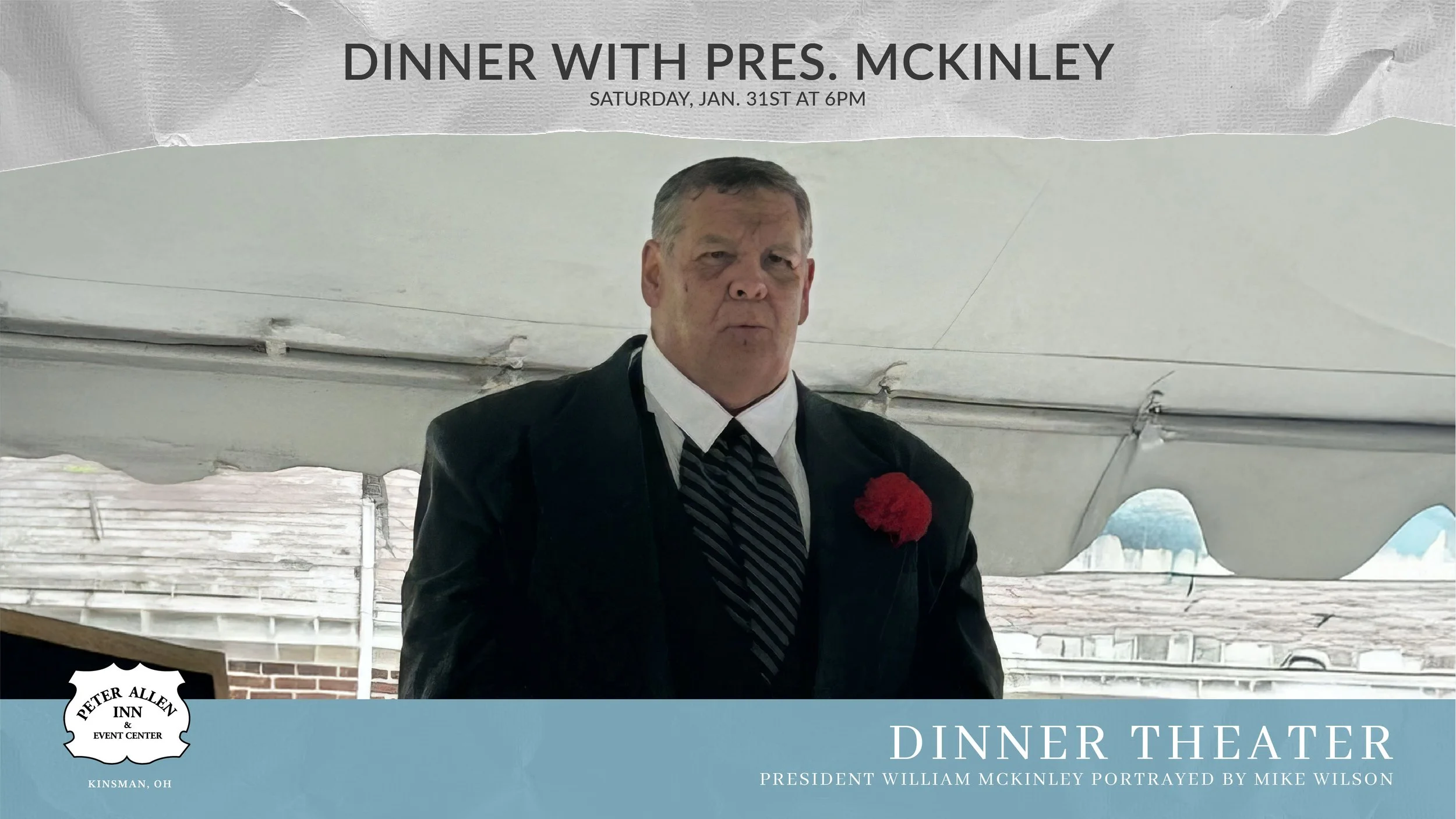 Pres McKinley Dinner Thumbnail featuring a man in a suit