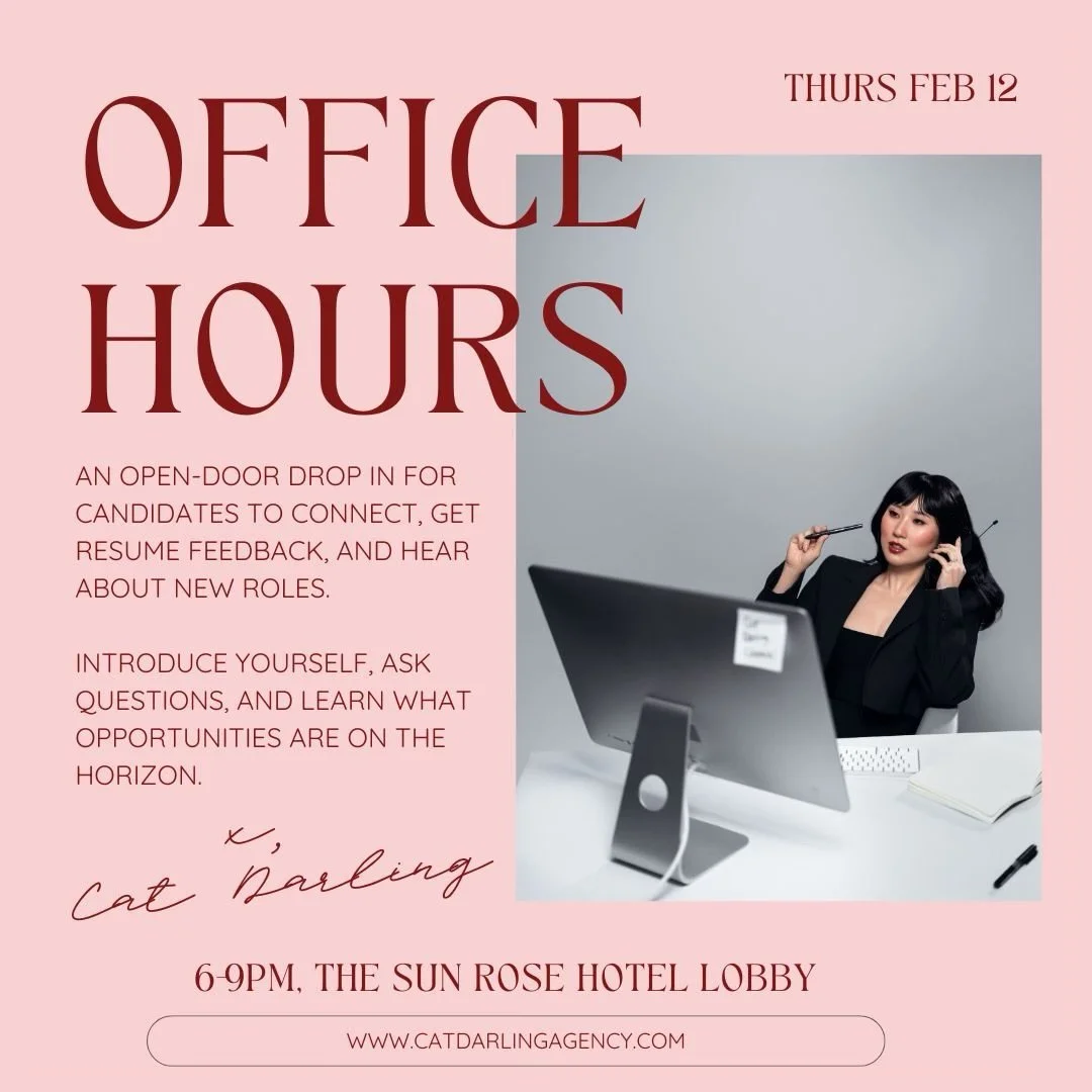 Job hunt got you down? Not sure what you&rsquo;re doing wrong? 

Drop into our office hours this Thursday in West Hollywood! Introduce yourself in person, get your resumes critiqued and hear about new opportunities. RSVP @ link in bio or stories ! 

