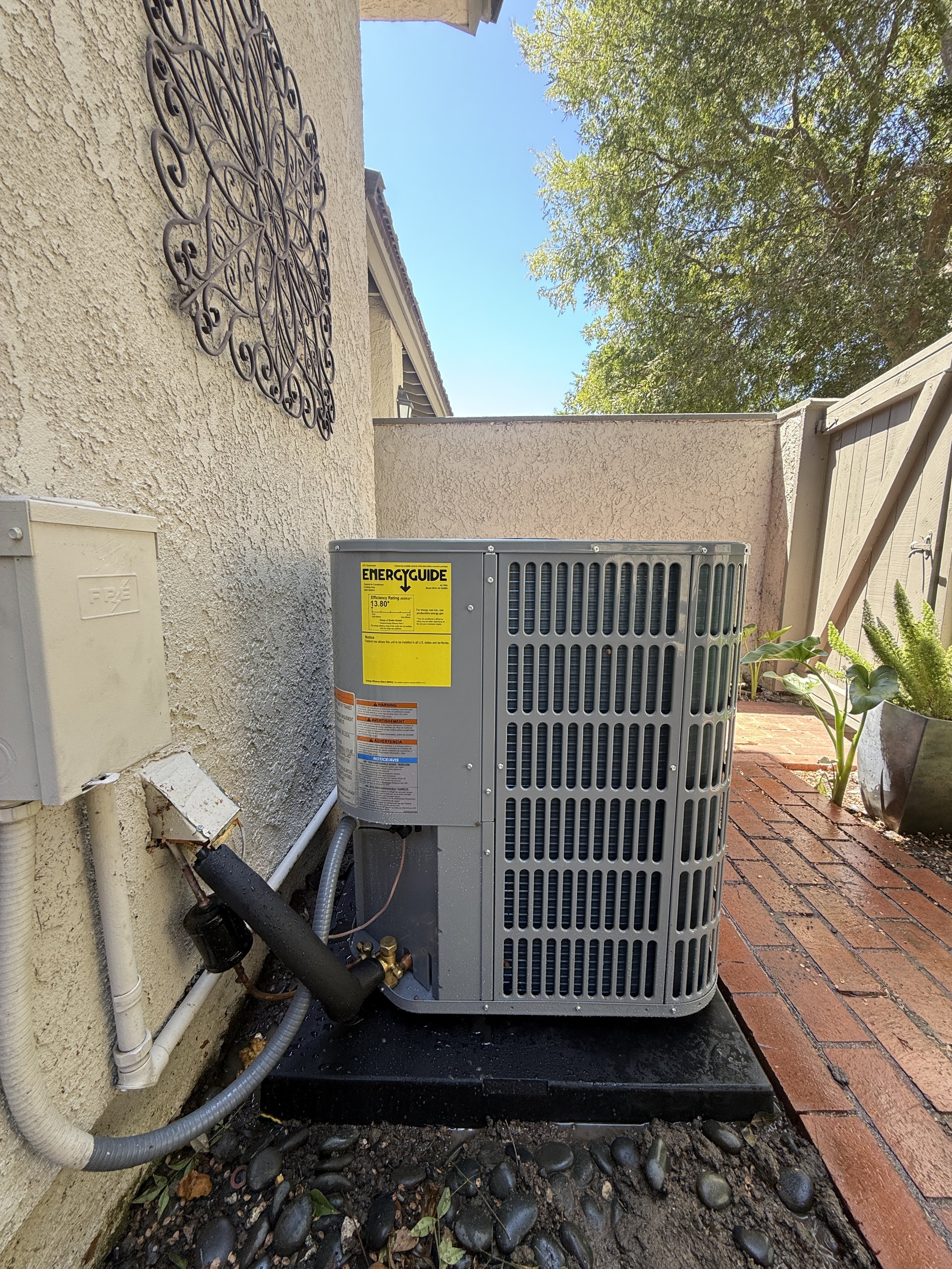 Brand new condensing unit installed in Irvine.