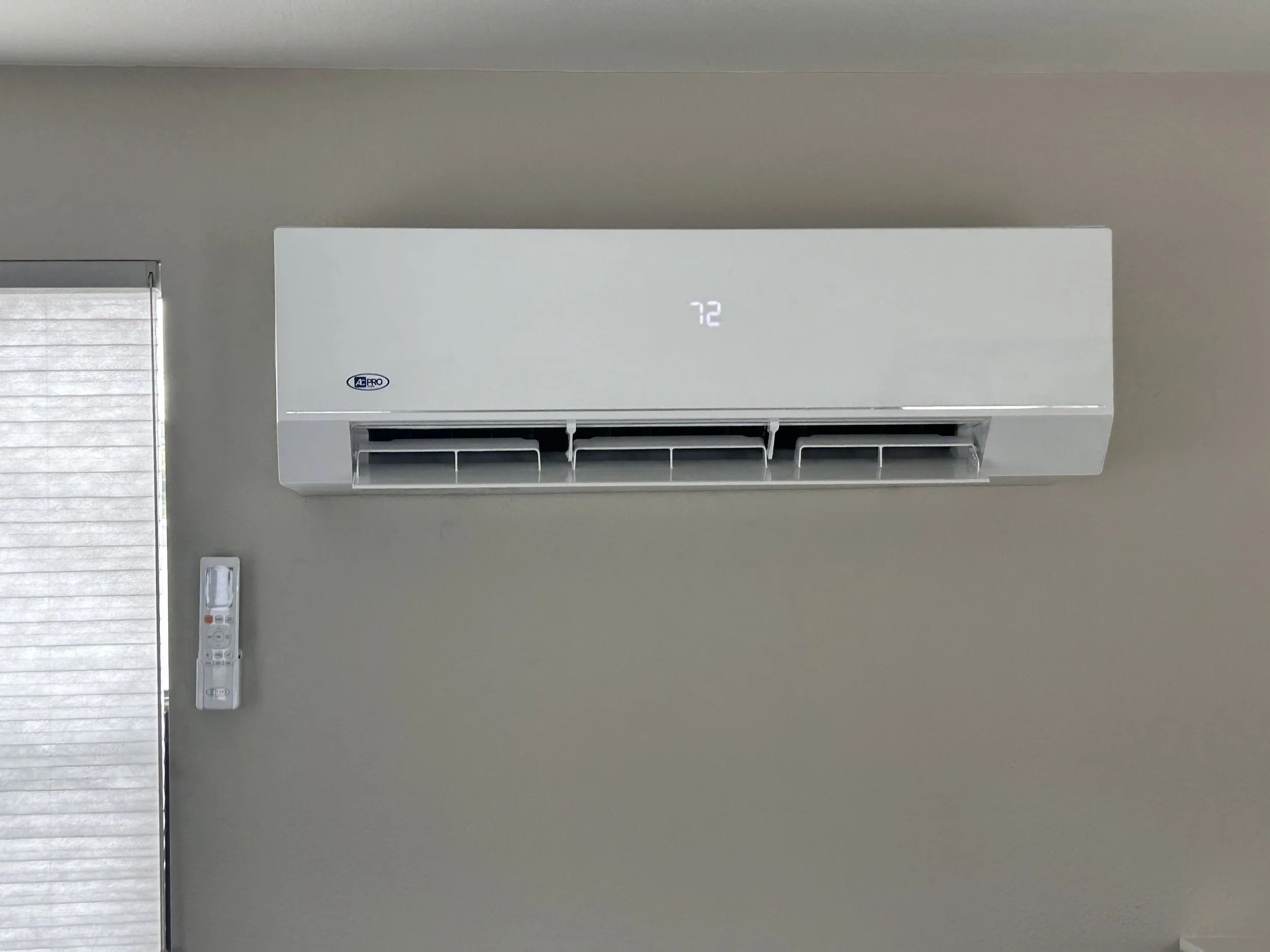 Mini split installation in Orange, California. ACPRO brand, high efficiency system.