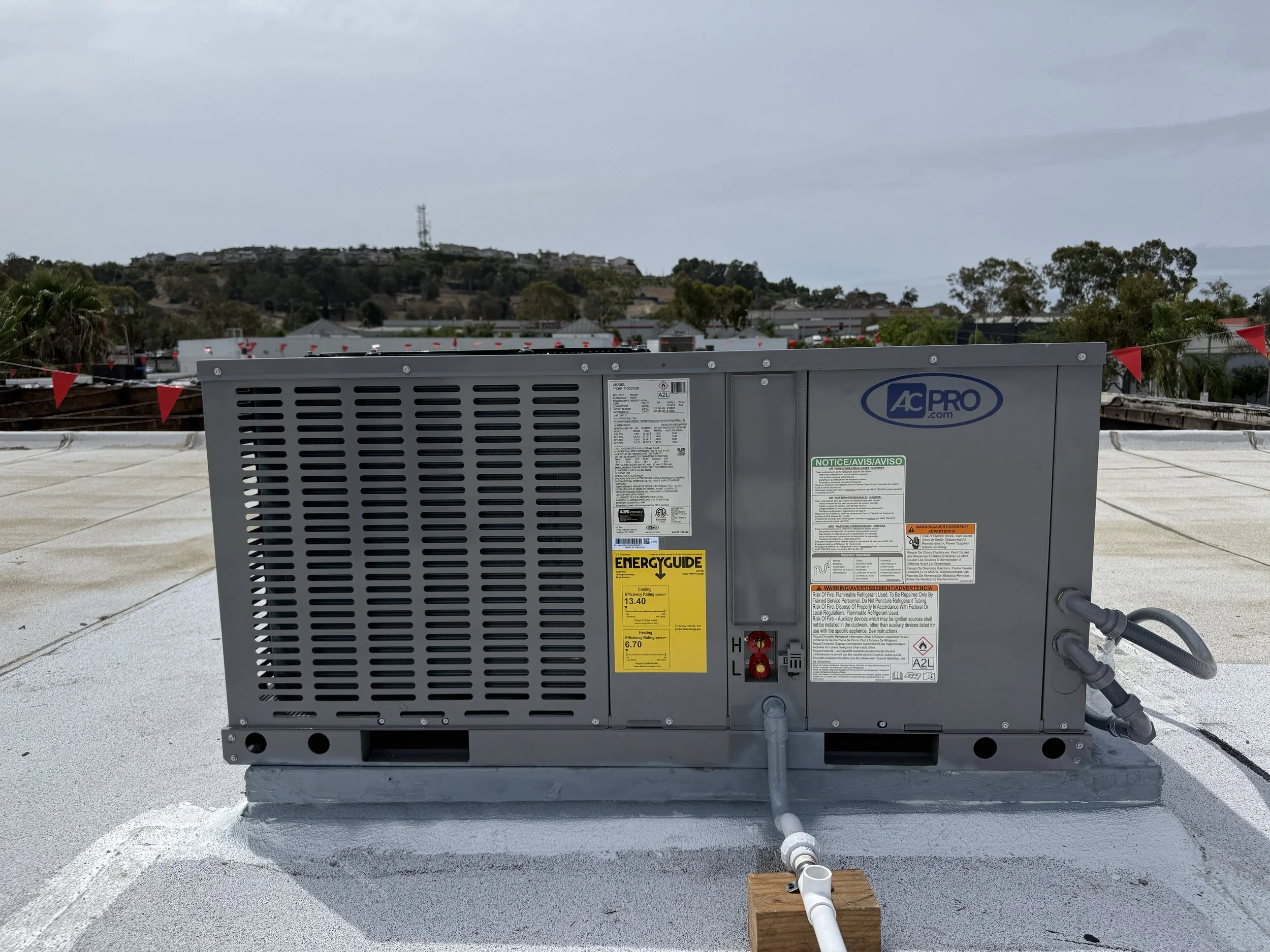 Package unit installation completed in Signal Hill, Long Beach, in a very timely manner.
