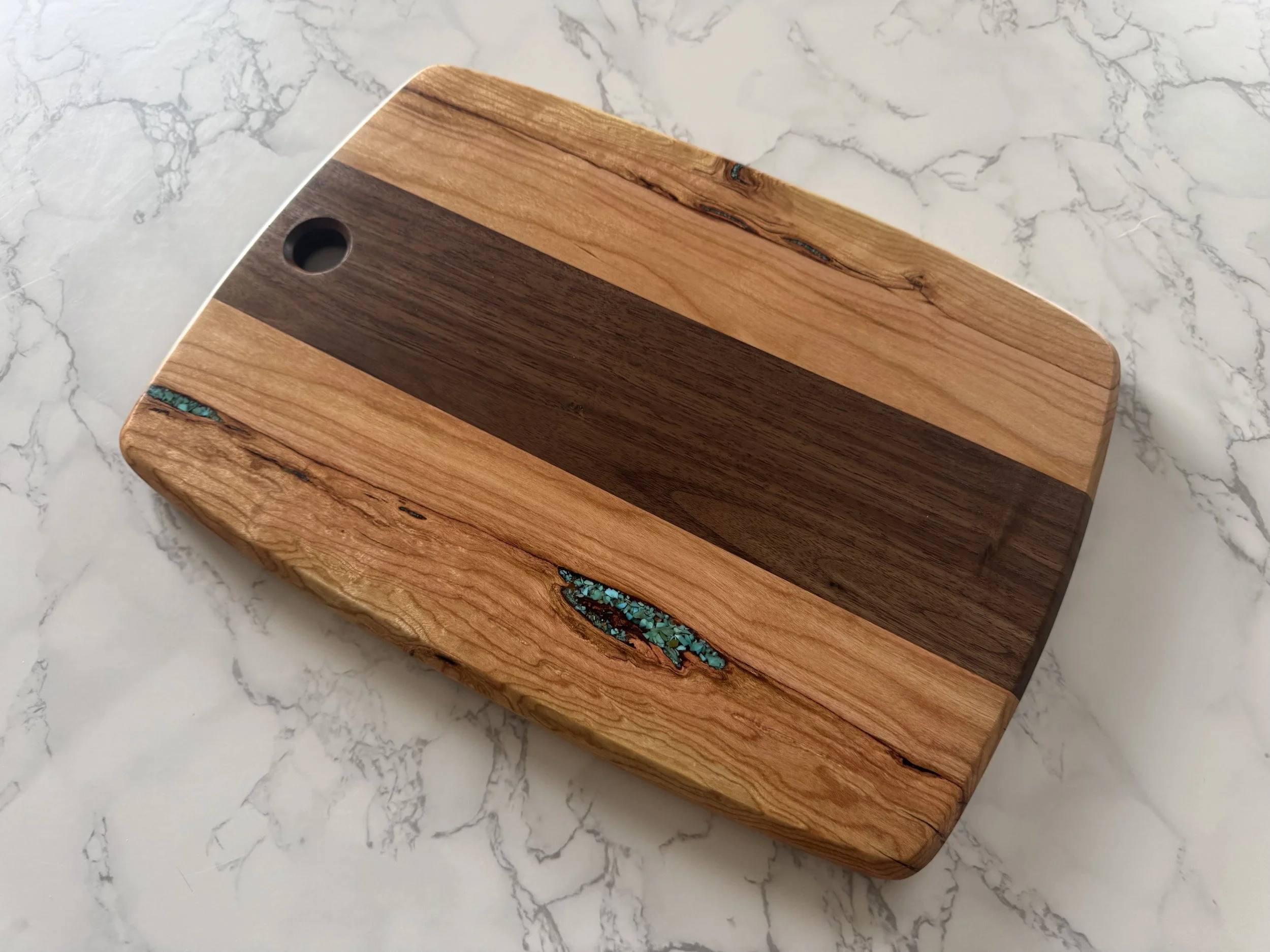 CHERRY AND WALNUT WITH SW TURQUOISE