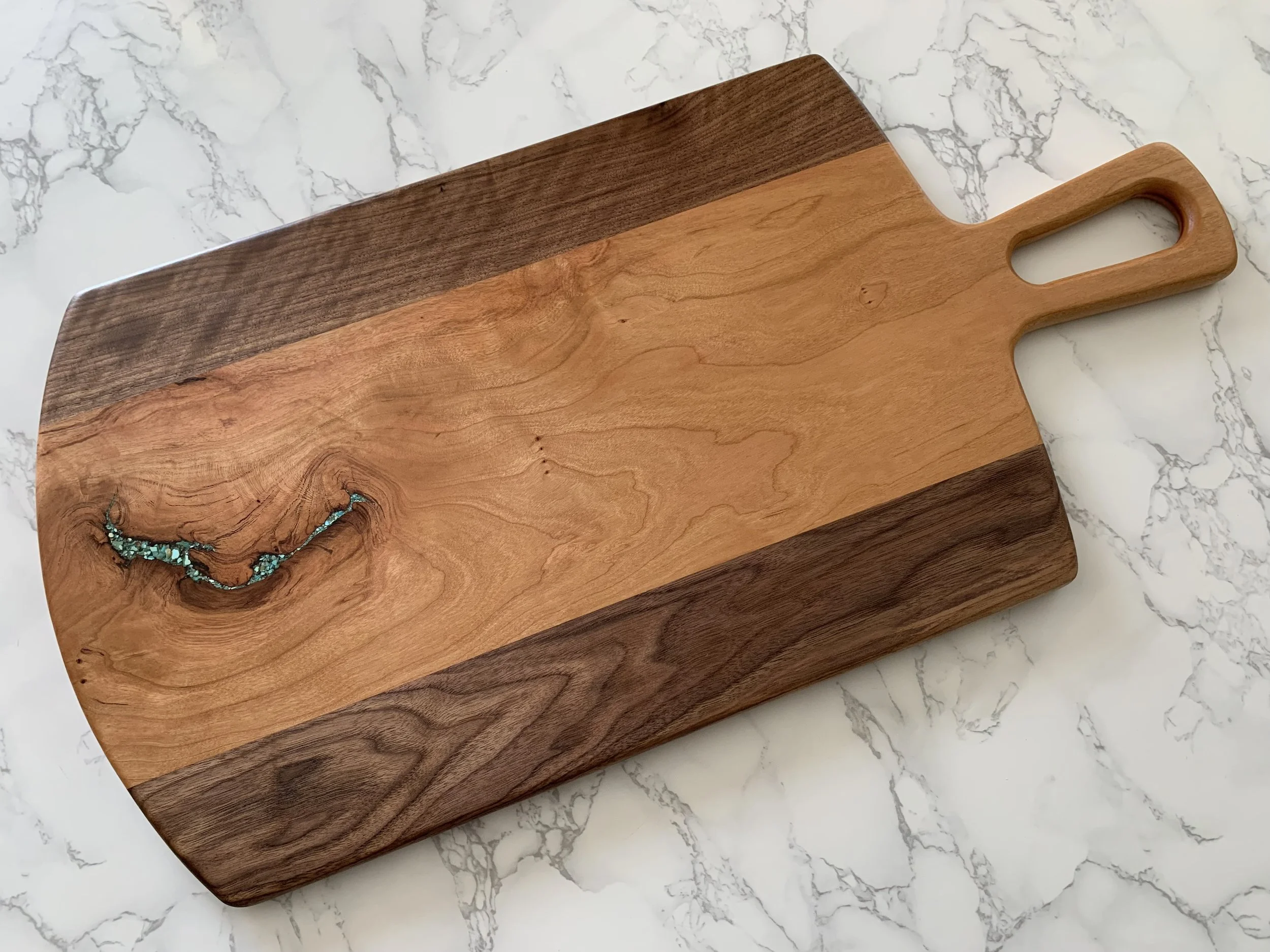 CHERRY AND WALNUT WITH SW TURQUOISE