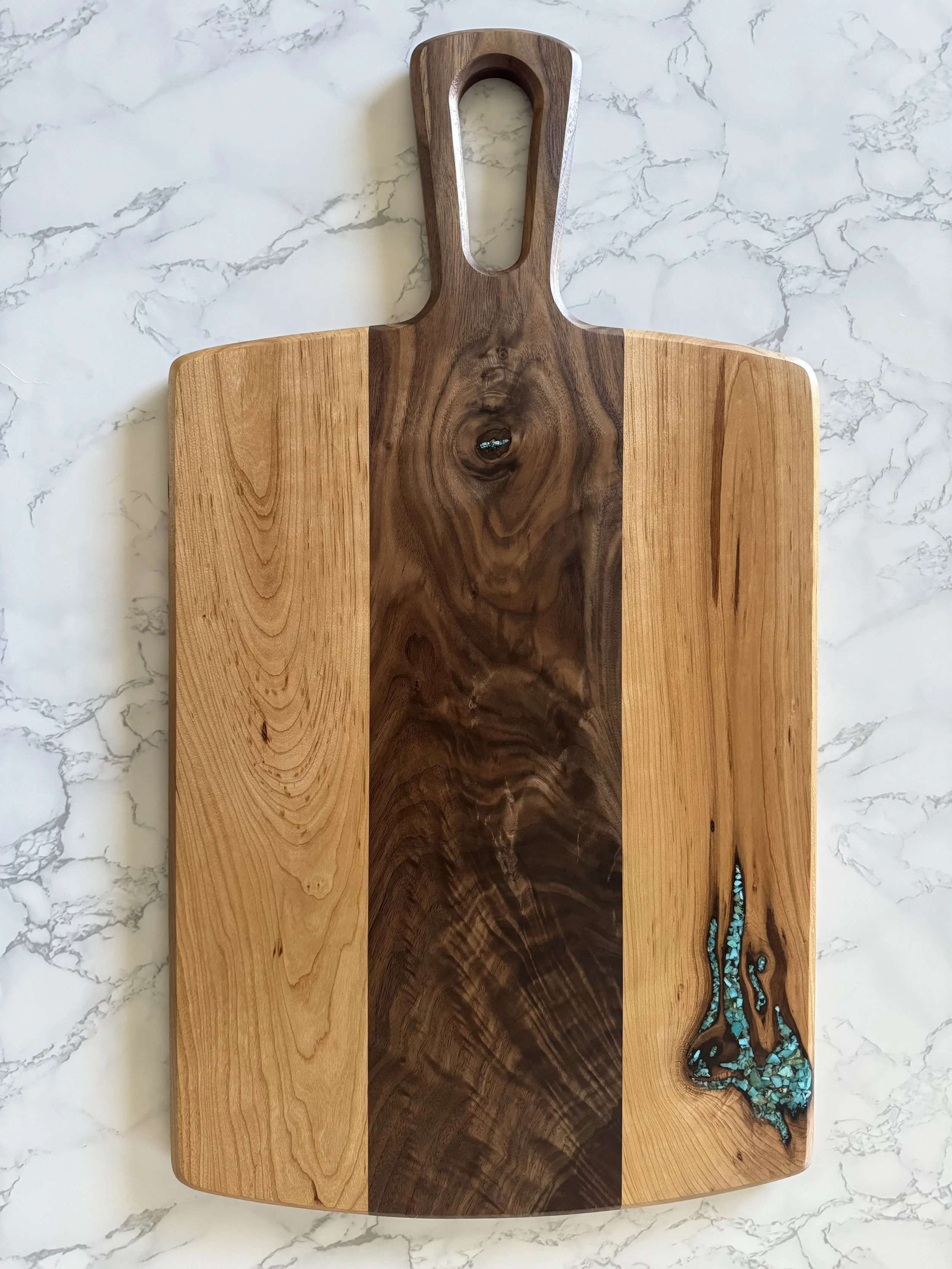 CHERRY AND WALNUT WITH SW TURQUOISE