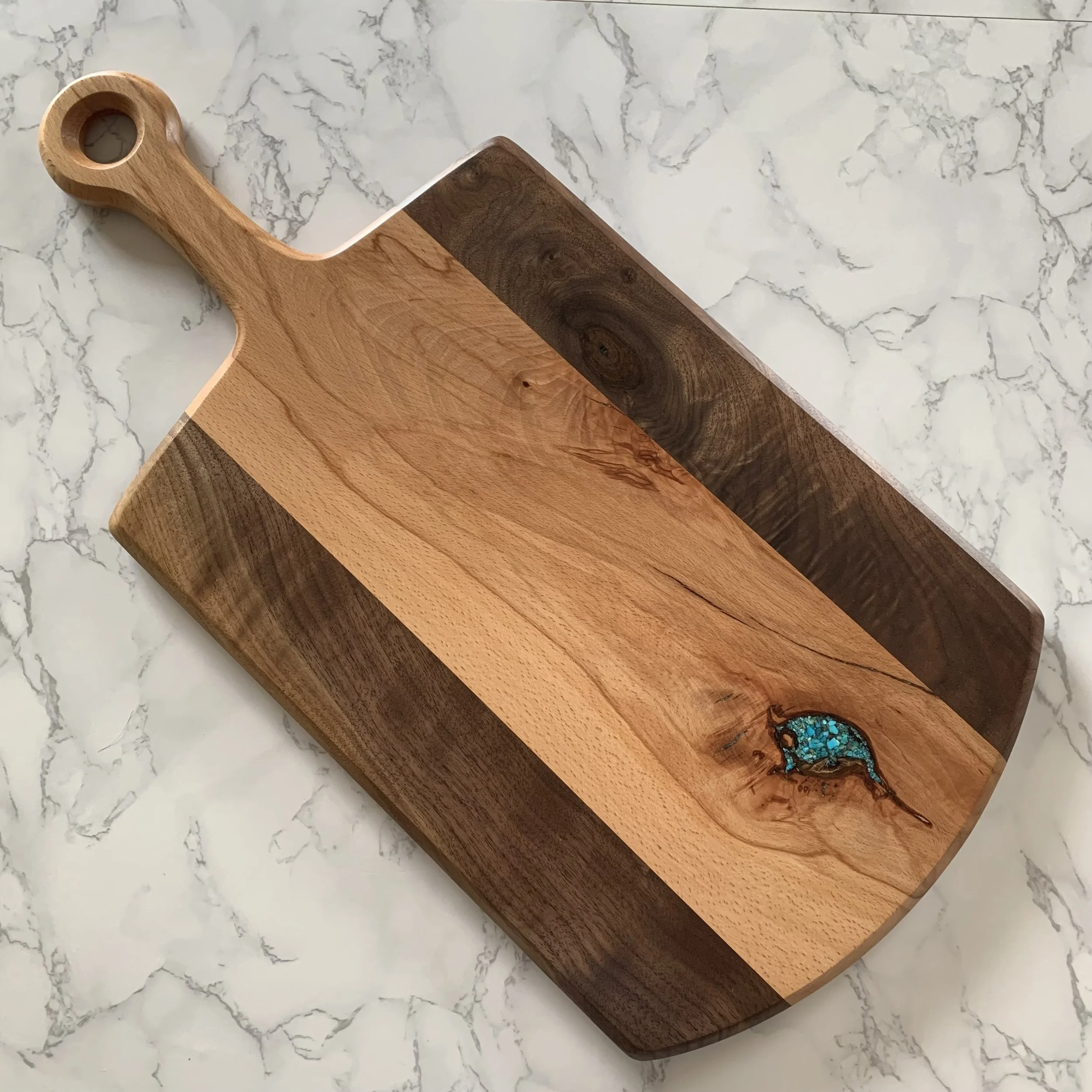 CHERRY AND WALNUT WITH SW TURQUOISE