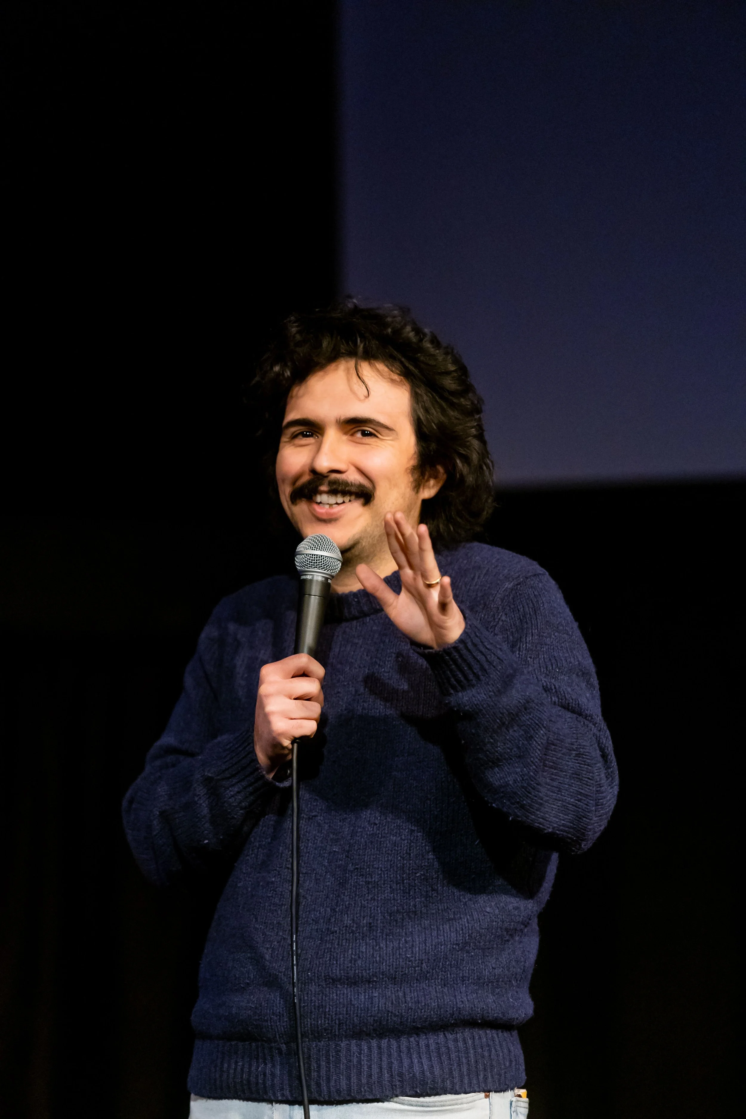 On stage at the Elysian Theater in Los Angeles.