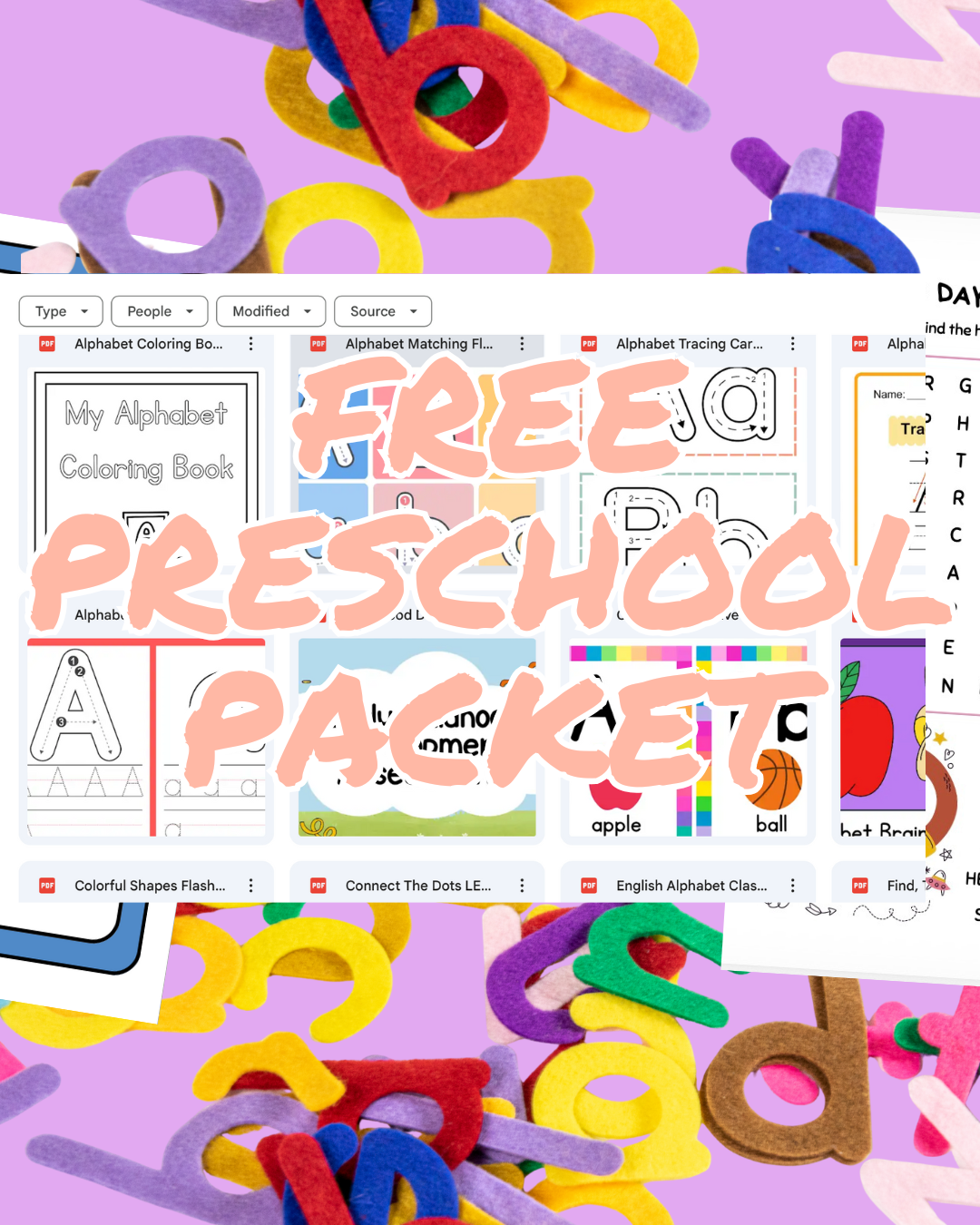 Preschool Learning Packet FREEBIE 30 PAGES