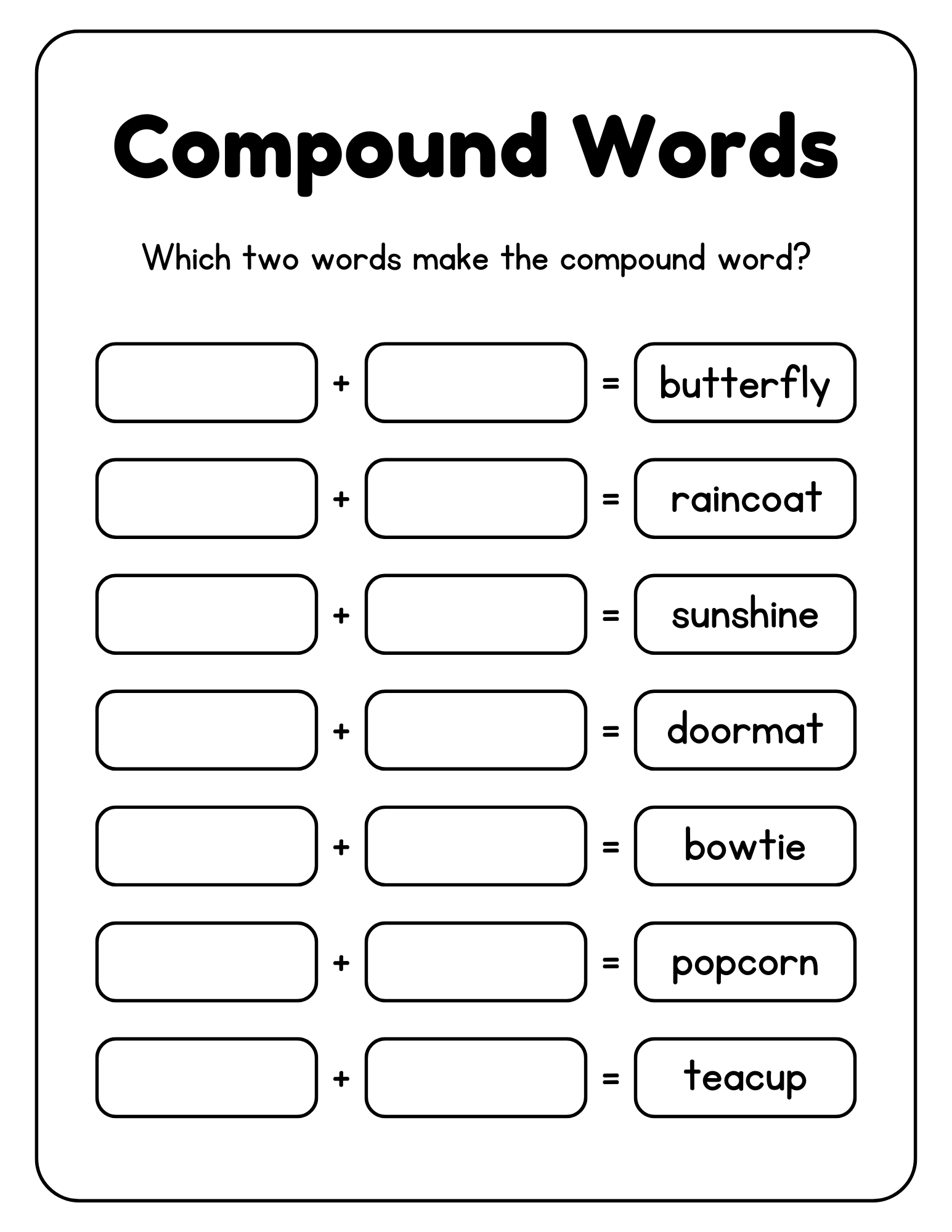 Compound Words ELA Worksheet in Simple Style.png