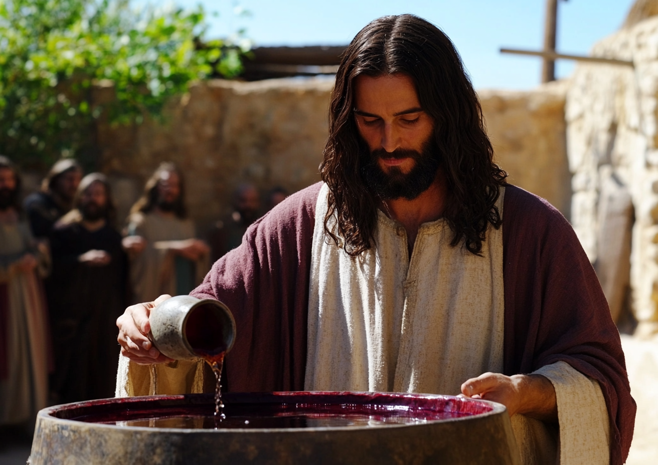 midjourneyuser0800_Cinematic_photography_of_Jesus_scooping_wine_386e9ce8-8852-429e-bf7d-0a602fcf6a3e.png