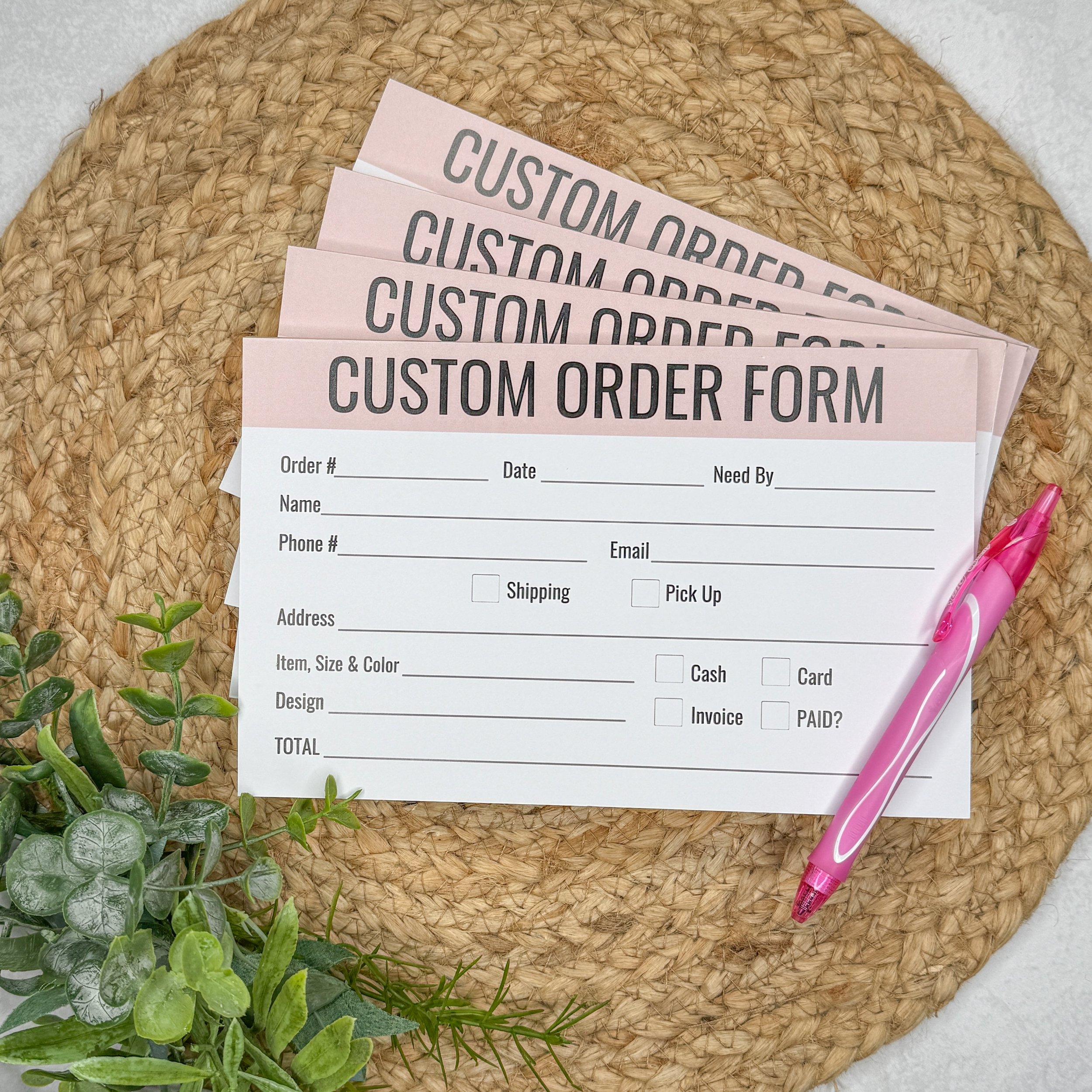 Custom Order Form Notepad - 50 or 100 Count