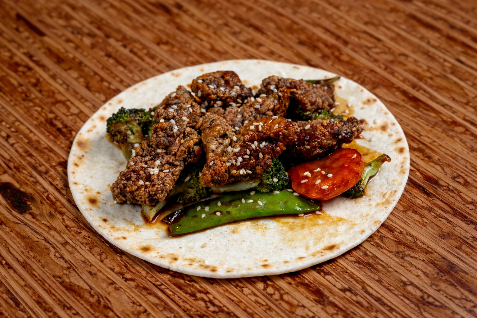 Mongolian Beef Taco