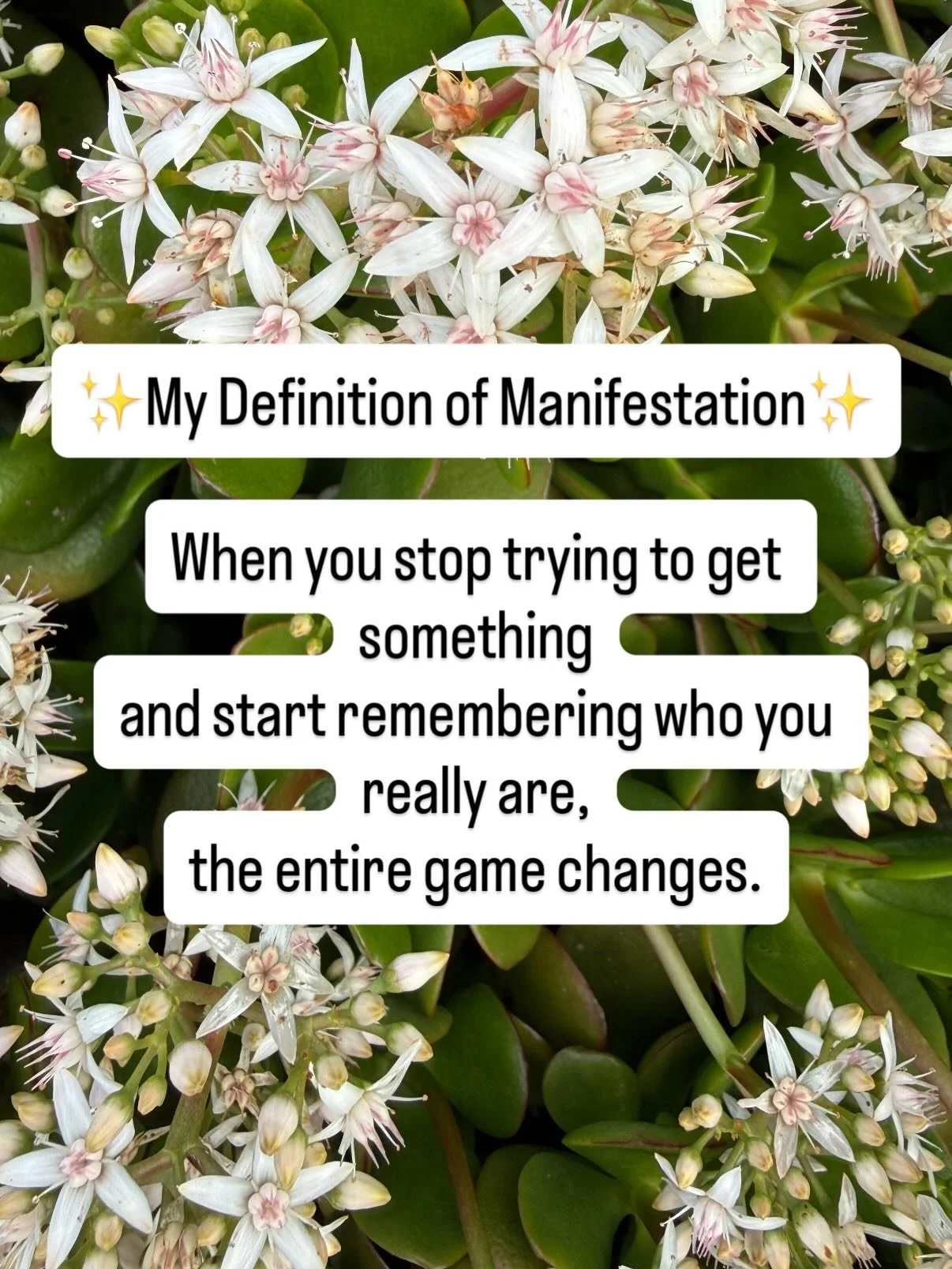 Manifestation changes the moment we shift the intention
from &ldquo;trying to get something&rdquo; to &ldquo;remembering who we really are🙏&rdquo;.

When manifestation becomes about getting, we often make not having it mean something about us, and t