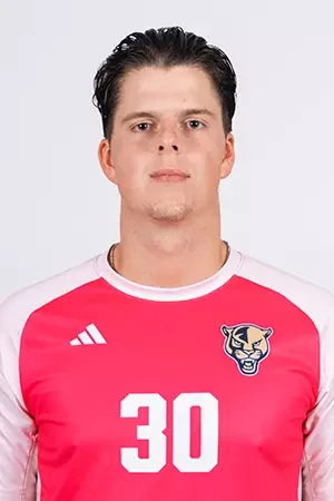 Male athlete wearing a pink and white sports jersey with a tiger logo and the number 30, standing against a plain white background.