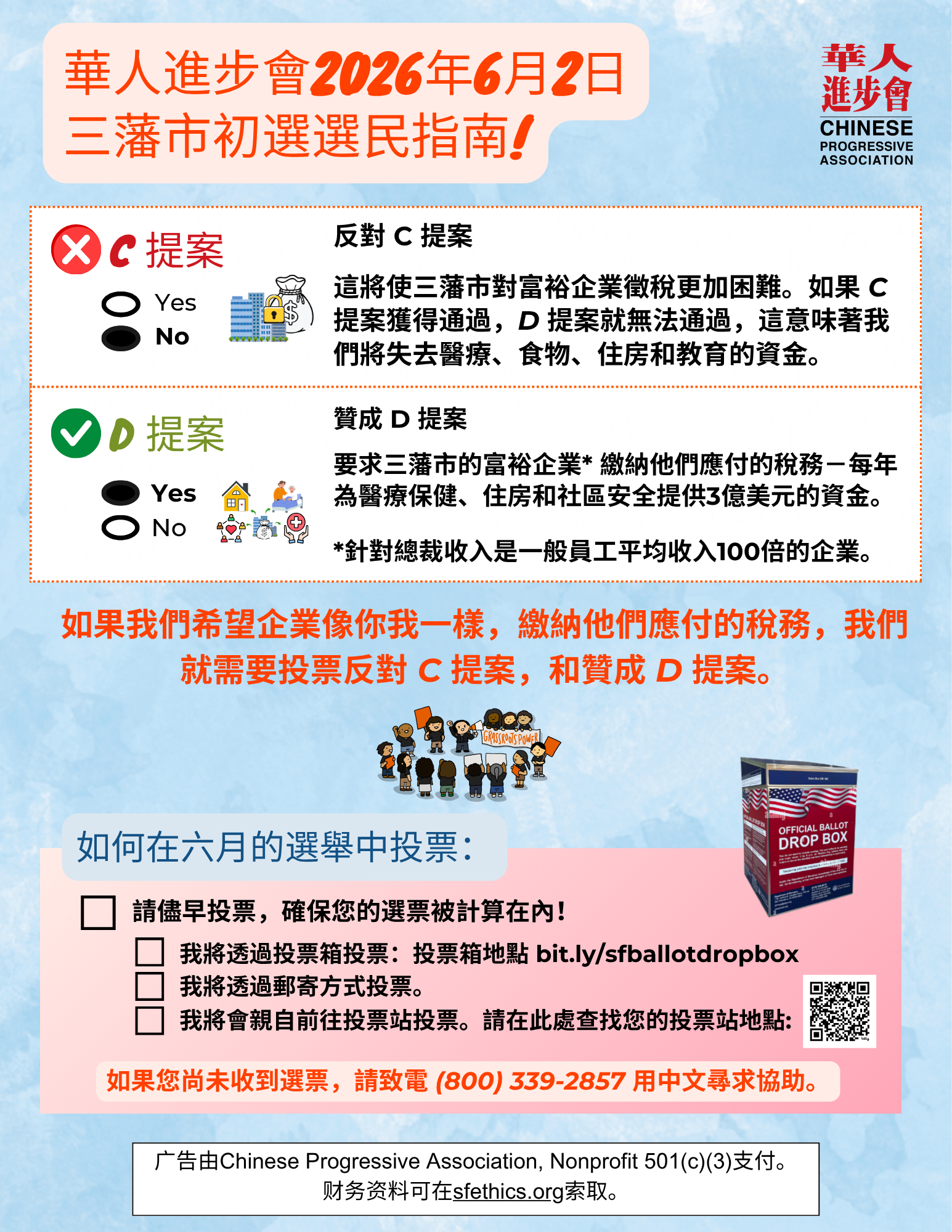 華人進步會2026年6月2日三藩市初選選民指南!