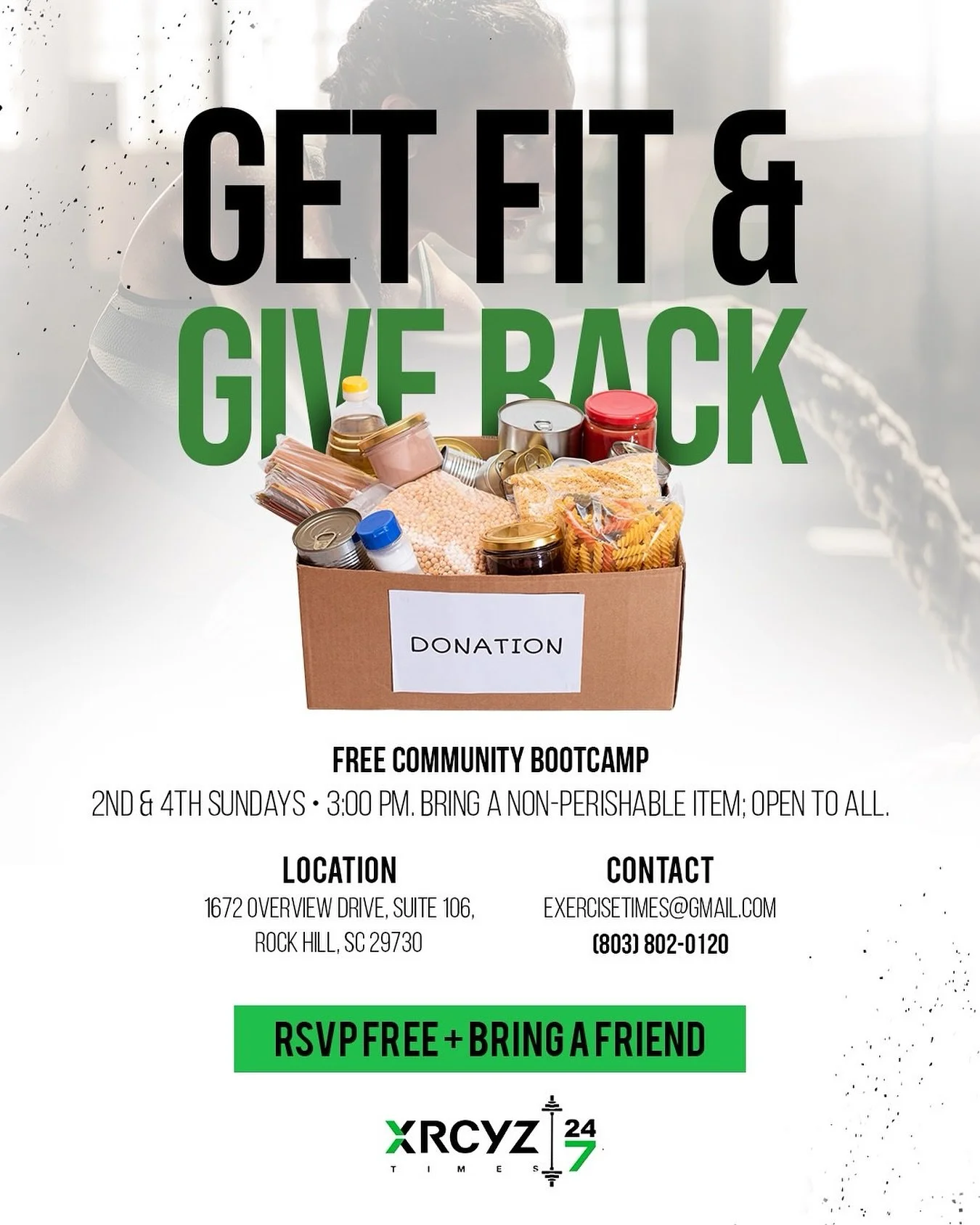 Let&rsquo;s sweat for a cause! 💚
Join us every 2nd &amp; 4th Sunday at 3PM for our FREE Community Bootcamp &mdash; a fun, high-energy workout that gives back! Bring a non-perishable food item and help support families in need while getting fit toget