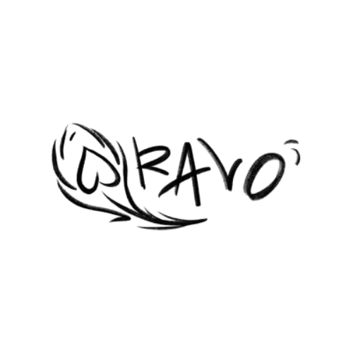 A black background with the word 'PAVO' written in white chalk or paint, with a leaf and a heart around it.