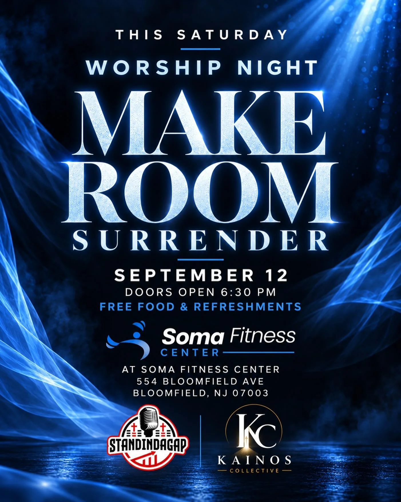 What would happen if you stopped holding on&mdash;and fully surrendered?

This Saturday, we&rsquo;re making room for God to move. Come expecting a powerful night of worship, prayer, and His presence.

WORSHIP NIGHT: MAKE ROOM &mdash; SURRENDER

📅 Sa