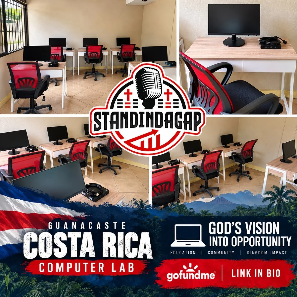 Last year, the computers, tables, and chairs arrived in Guanacaste, Costa Rica. 🇨🇷🙏

The plan was for StandInDaGap to follow shortly after the equipment arrived to help set up the computer lab and complete upgrades to the sanctuary&rsquo;s worship