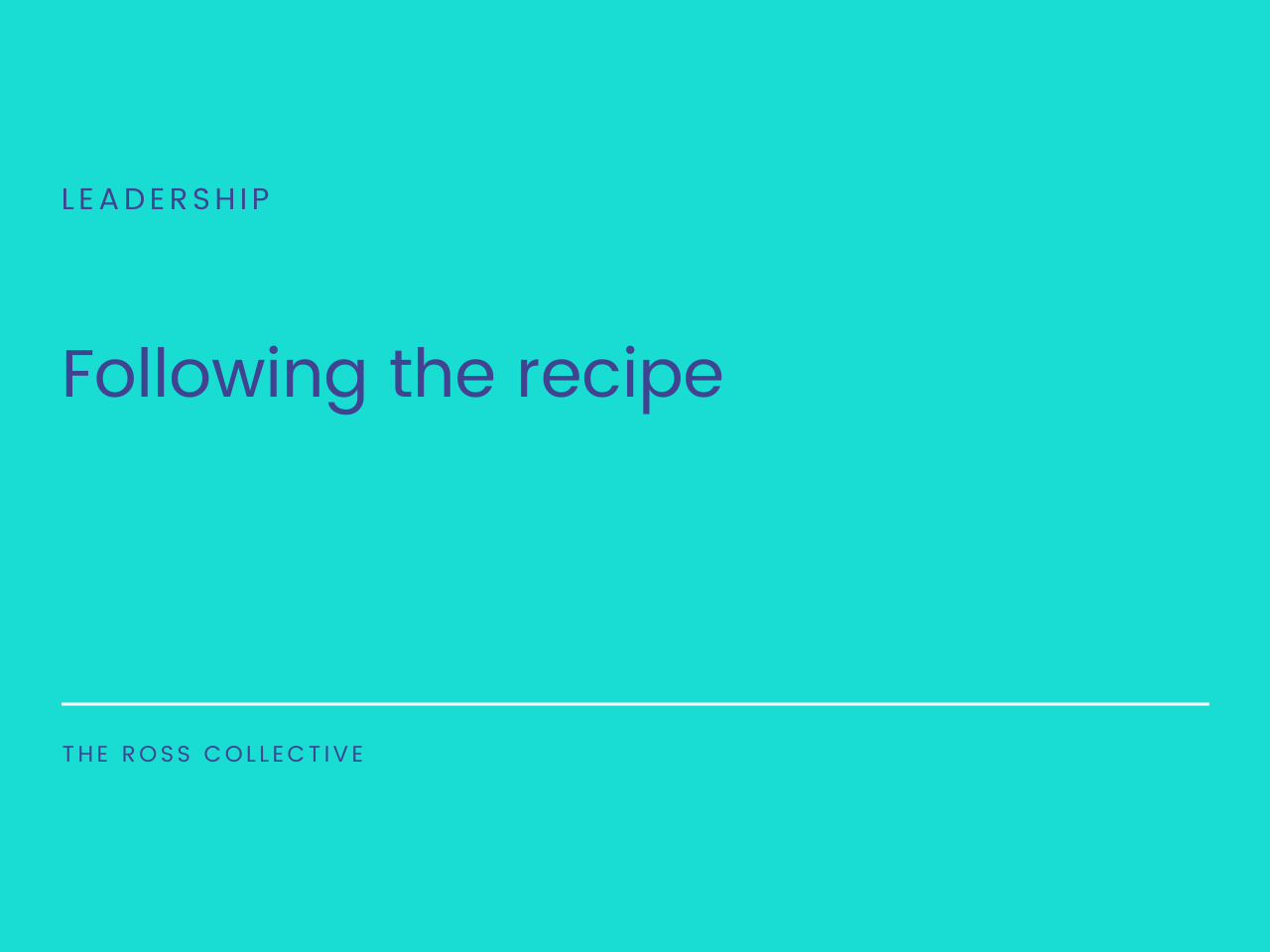 Following the recipe