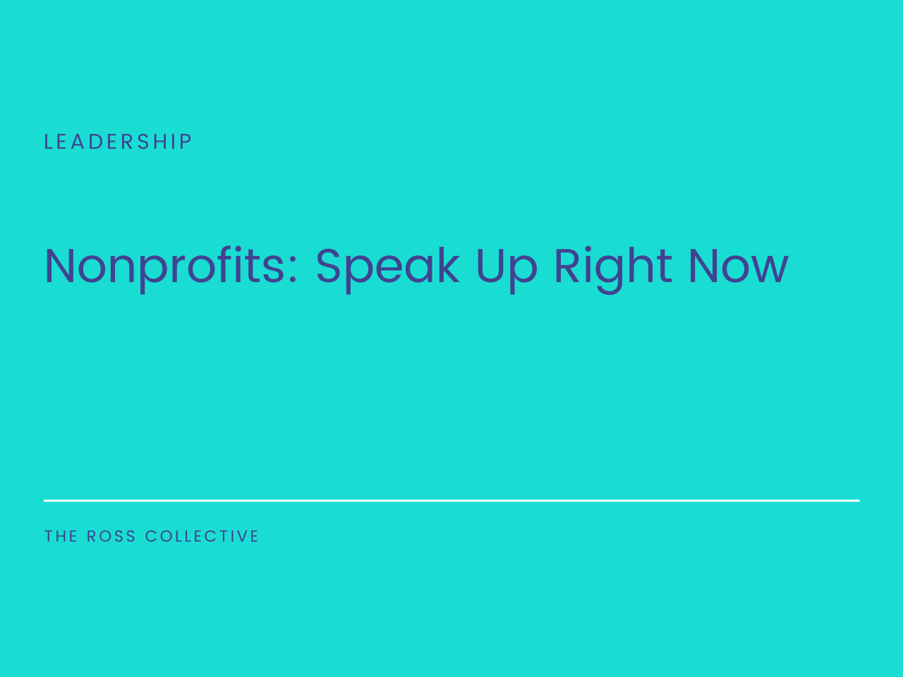 Nonprofits: Speak Up Right Now