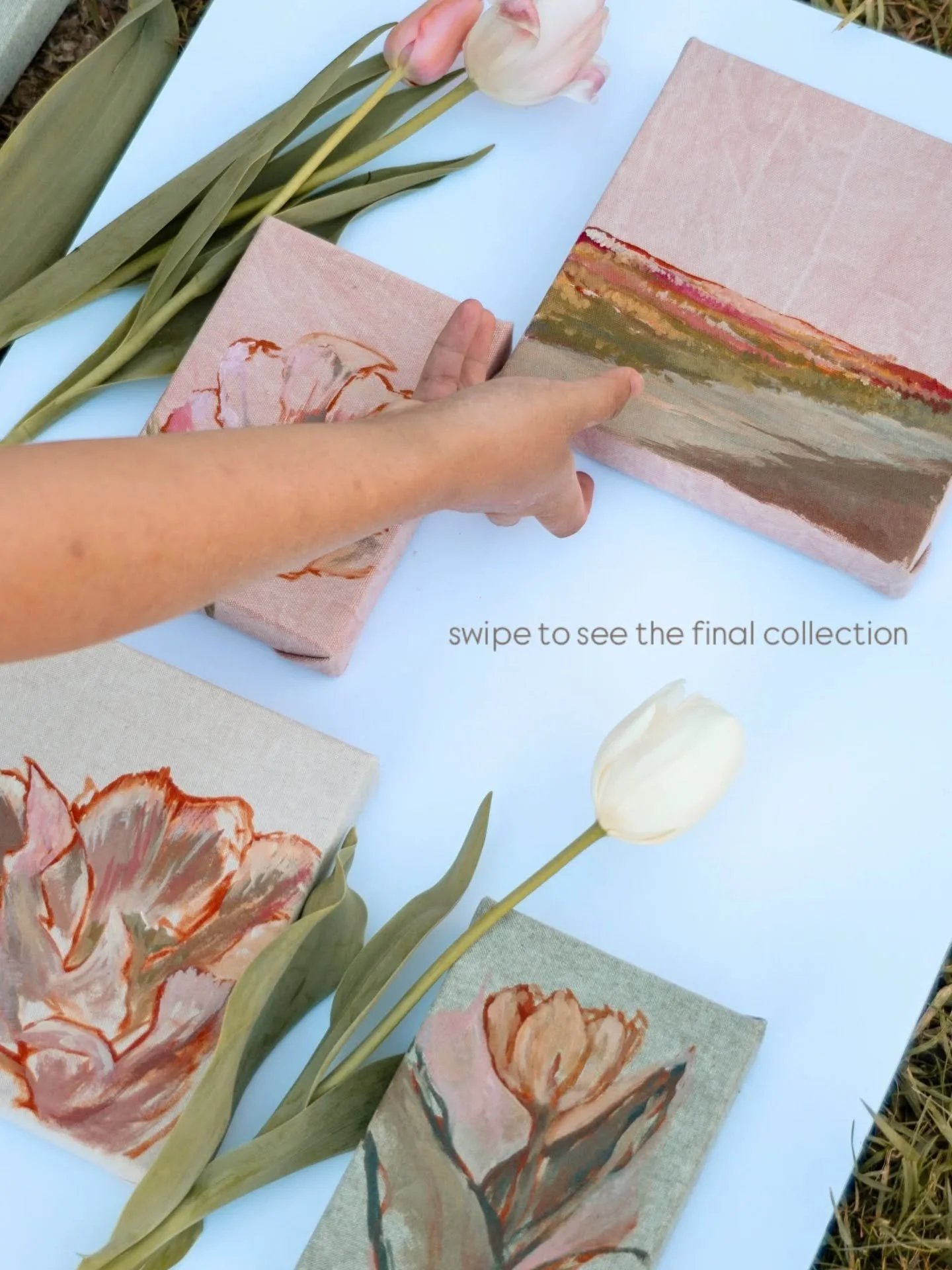 tomorrow is going to be a bittersweet day 🥲 I'm so excited to share these paintings with y'all but man saying bye to originals is always really hard 💕 

Set a reminder for when these little beauties drop, I look forward to see where their new homes