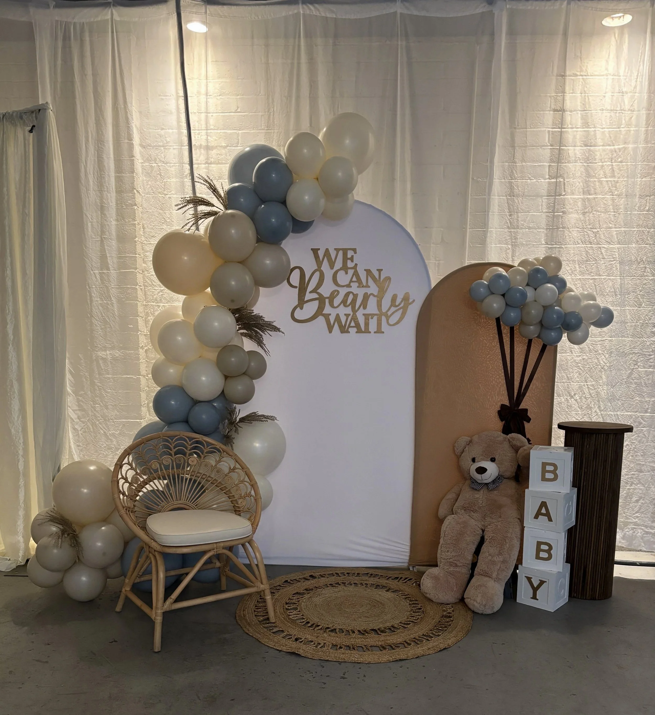 "We can bearly wait" Baby Shower Backdrop Theme