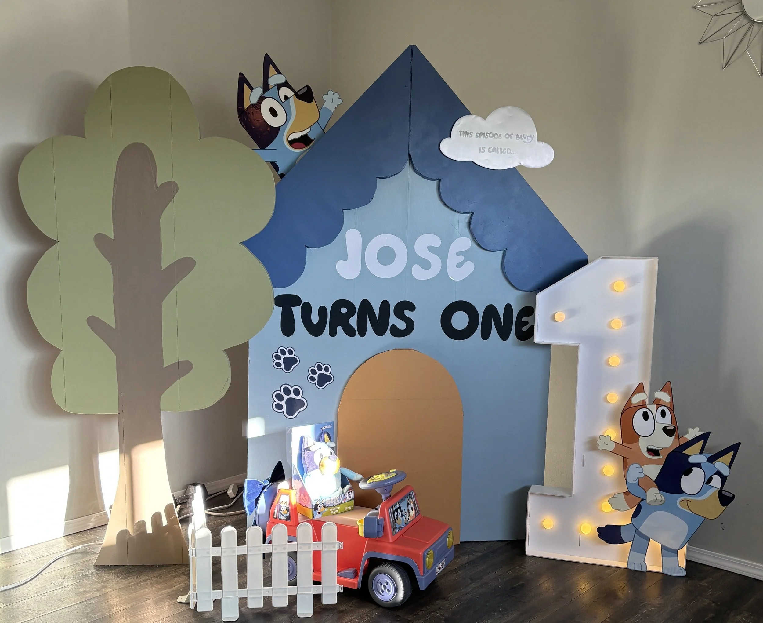 Bluey Character, 1st Birthday Party Theme Backdrop