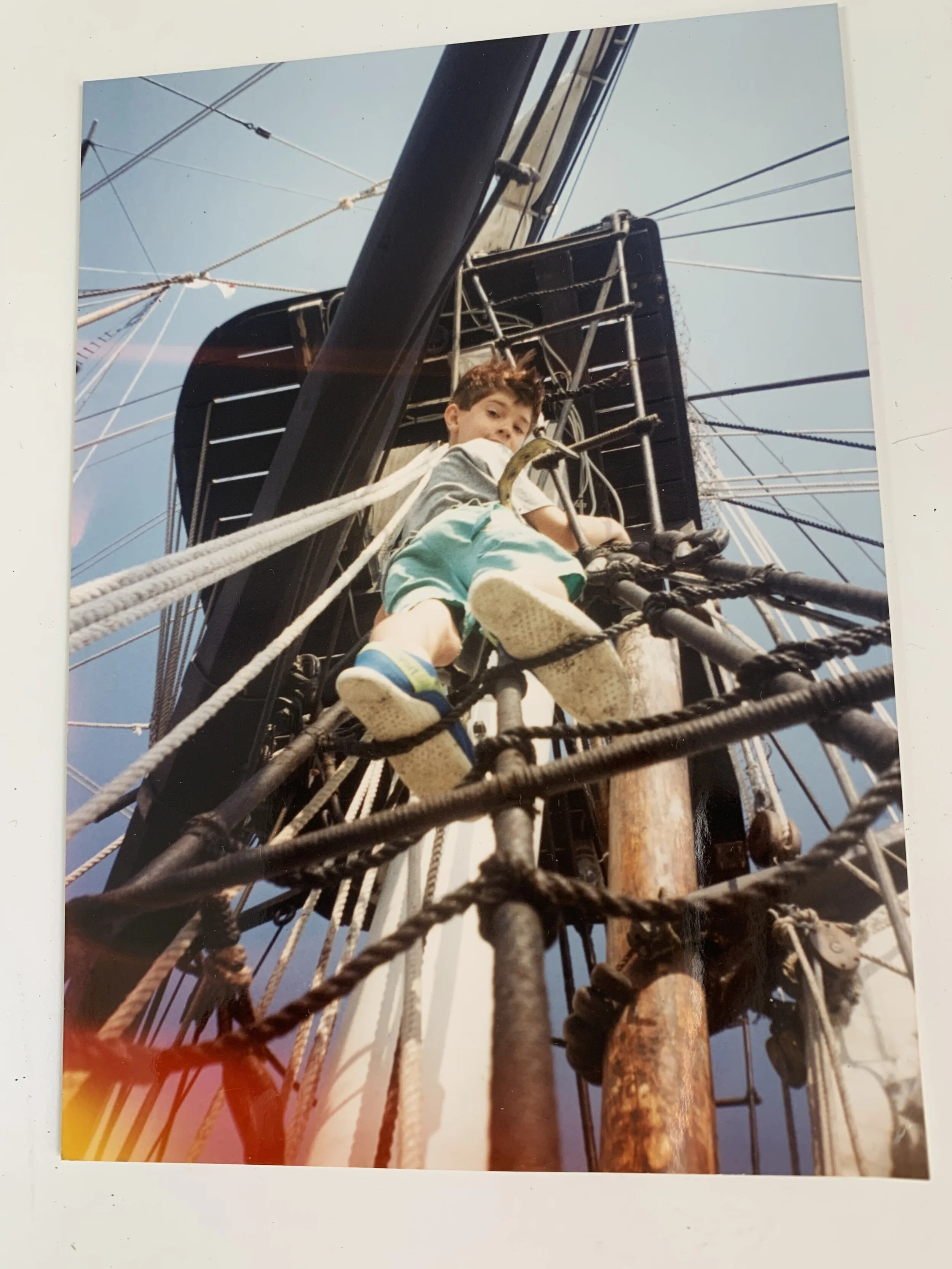 Justin on a ship. Lake Erie, ca. 1990