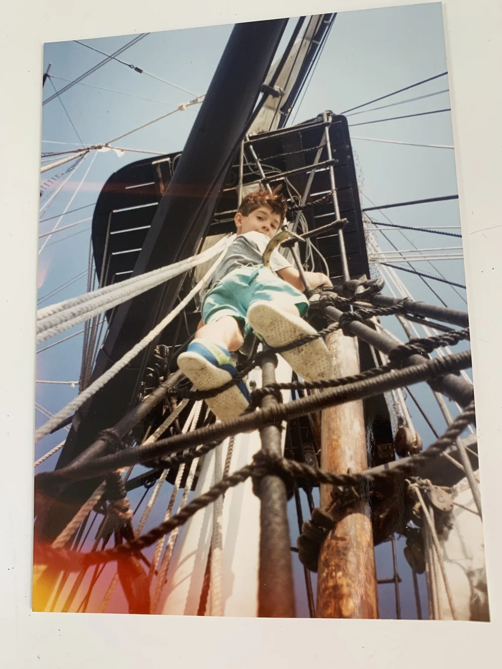 Justin on a ship. Lake Erie, ca. 1990