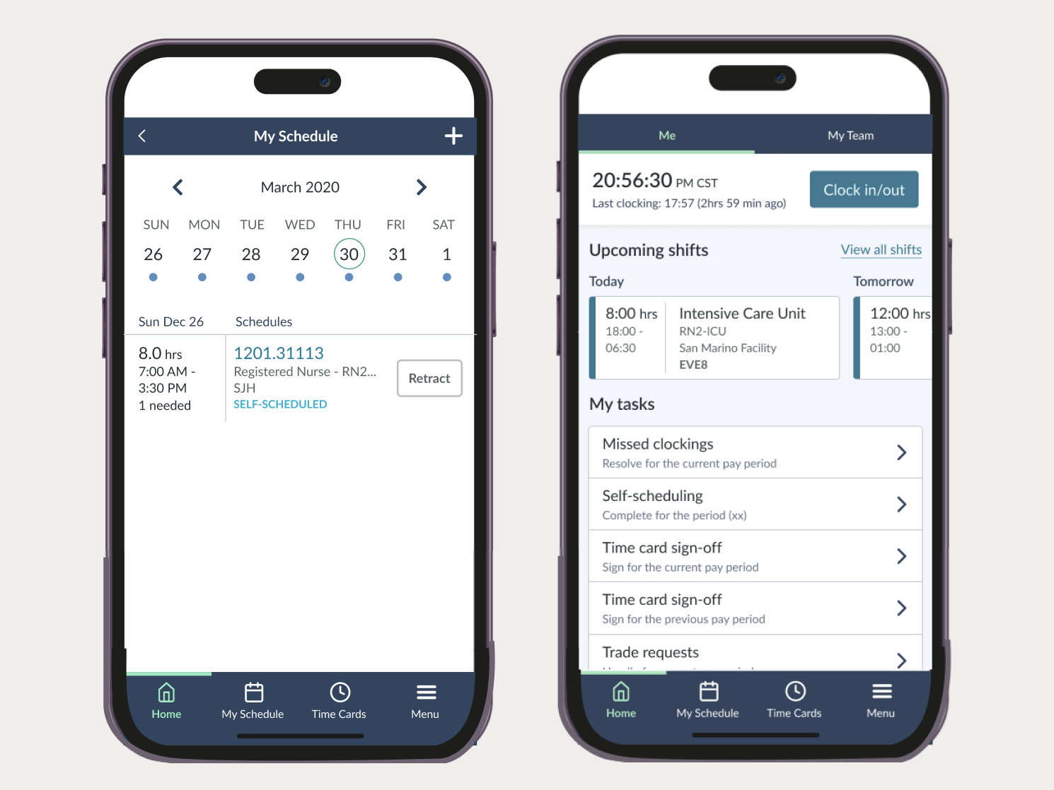 Redesign for how healthcare workforce manages their schedules