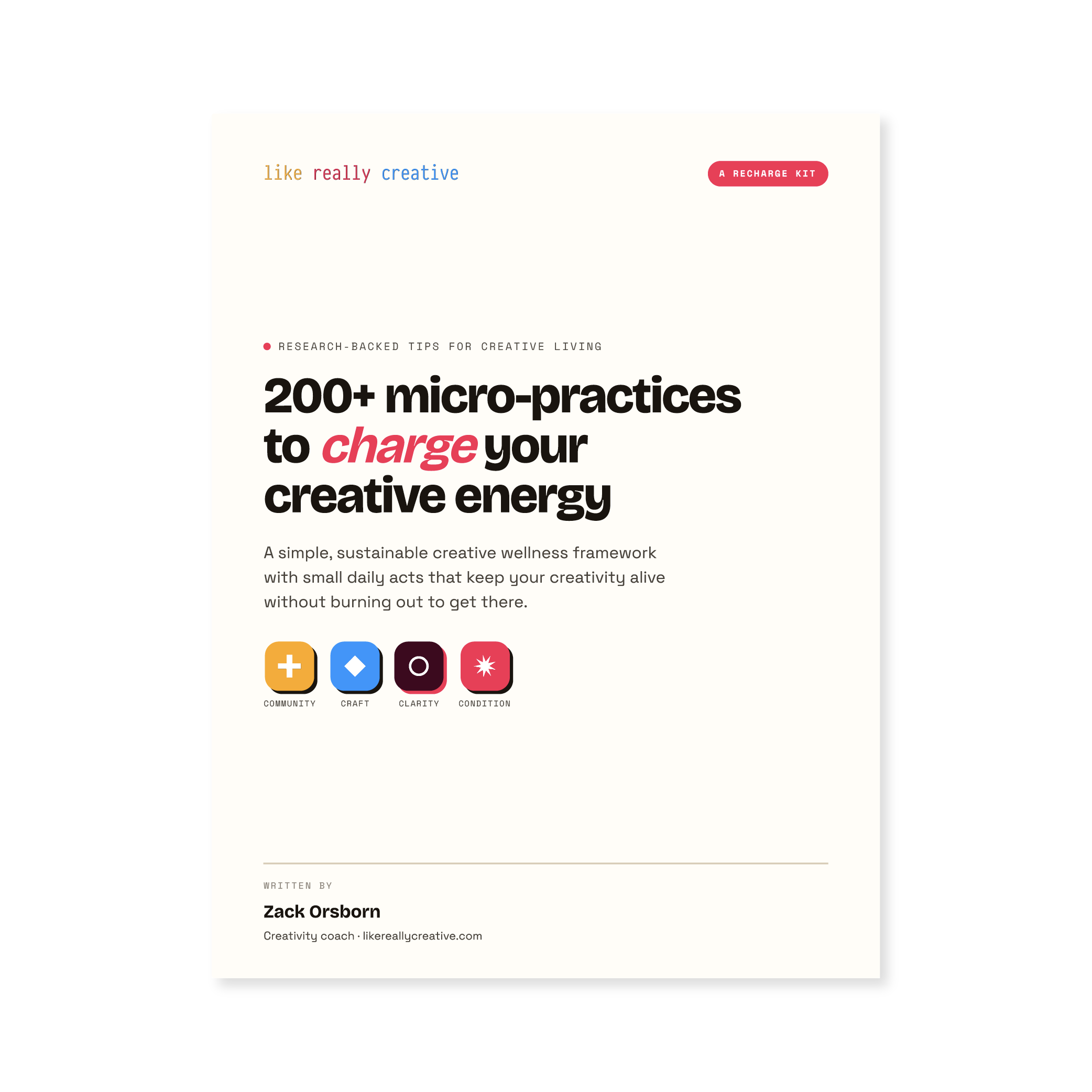 200+ Micro-Practices To Charge Your Creative Energy — A Recharge Kit