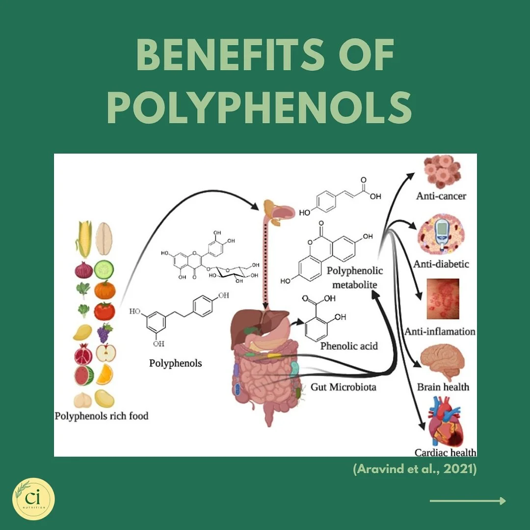 🌿 Why do polyphenols deserve a spot on your plate?
Polyphenols are more than just plant compounds, they’re powerful defenders of your health.
✨ They act as antioxidants
✨ Feed your gut microbes (hello, prebiotic power!)
✨ Reduce inflammation