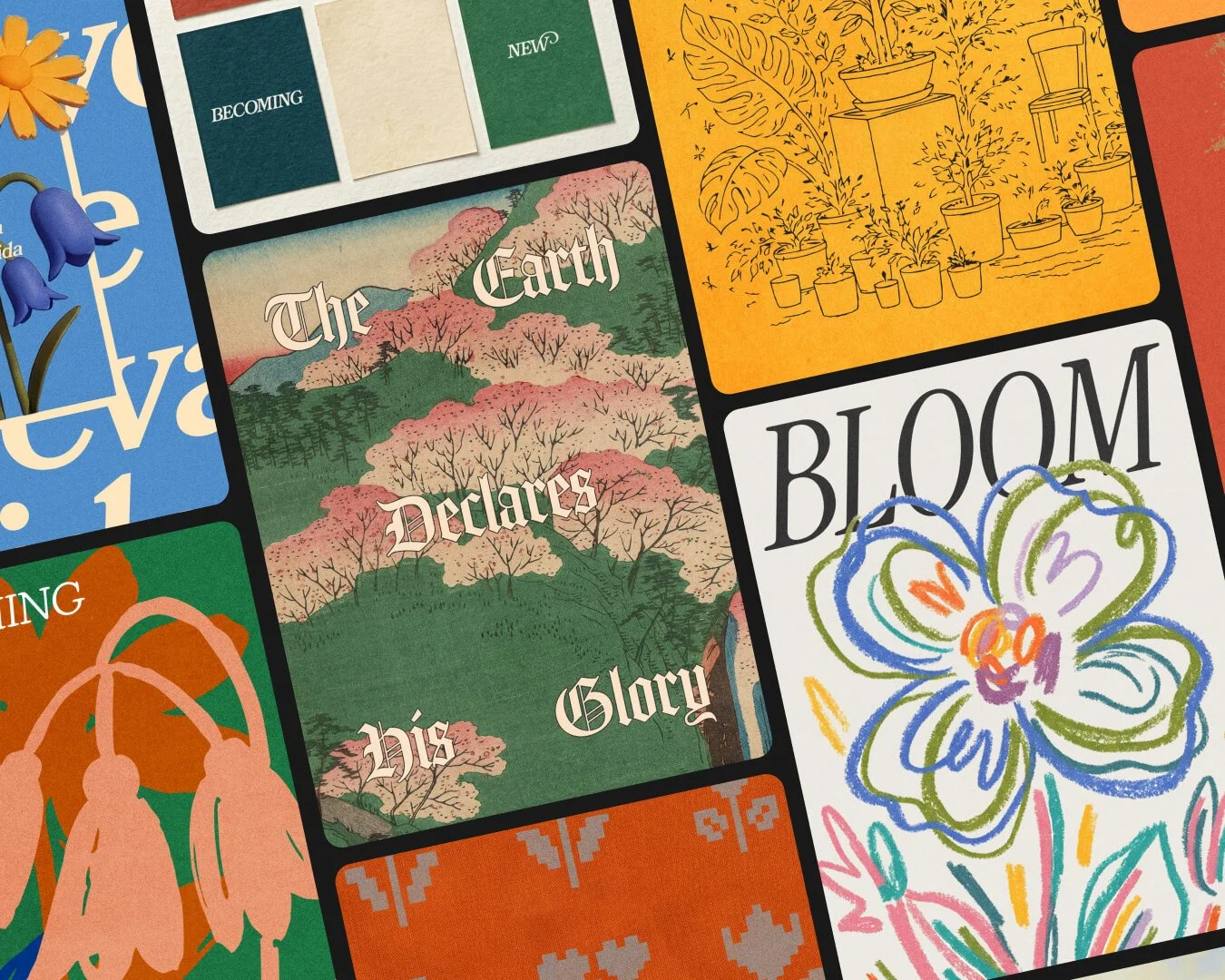 Collage of various colorful inspirational and religious quotes and images, including quotes about faith, God, and Christianity, on different backgrounds and styles.