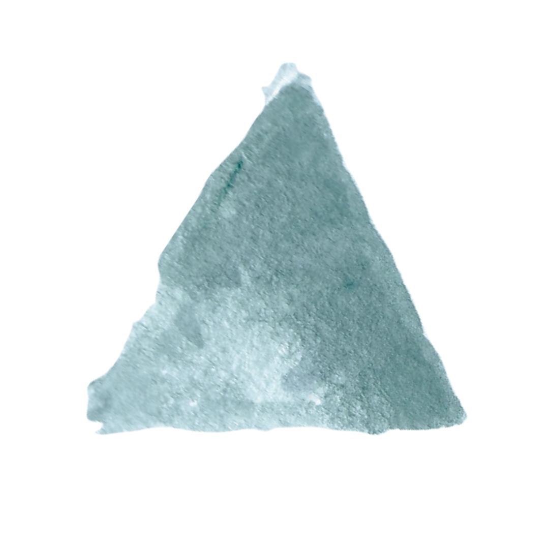 Close-up of a triangular-shaped ice cube.