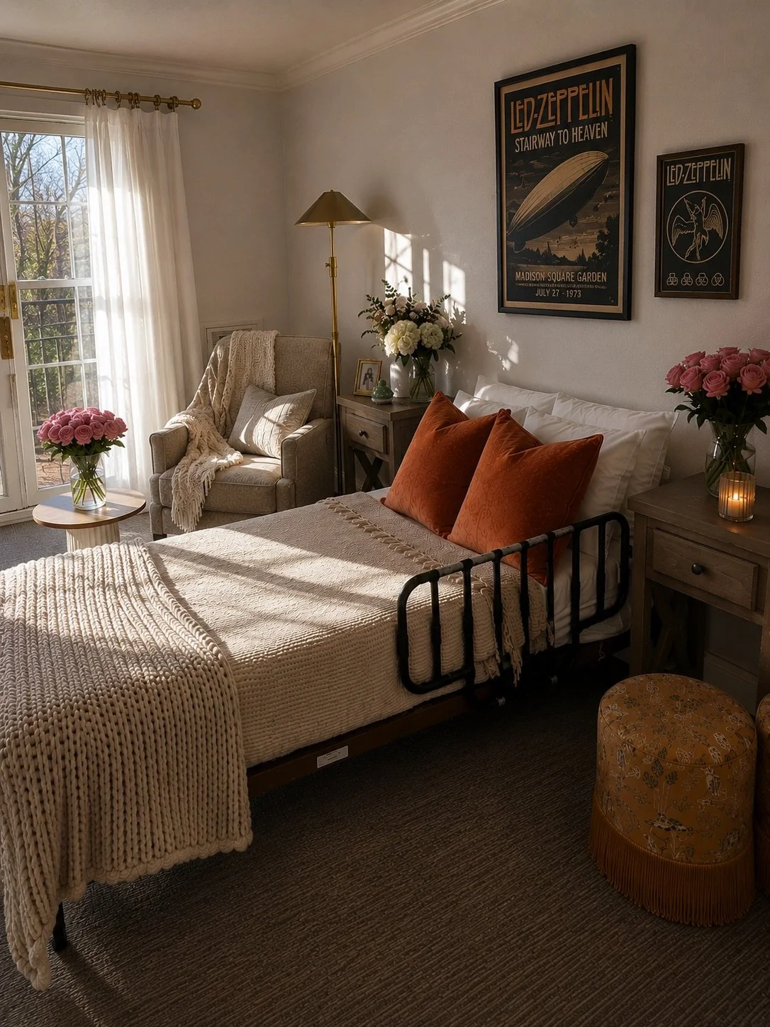 When my mom entered hospice care, the facility gave us four sterile walls.
Nothing warm. Nothing comforting. Nothing that felt like her.

So before she arrived at the place she would spend the rest of her life, I rushed to make it beautiful.

I fille