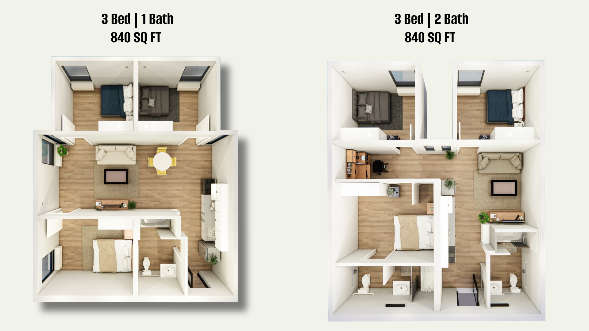 Top view LIHTC floor plans