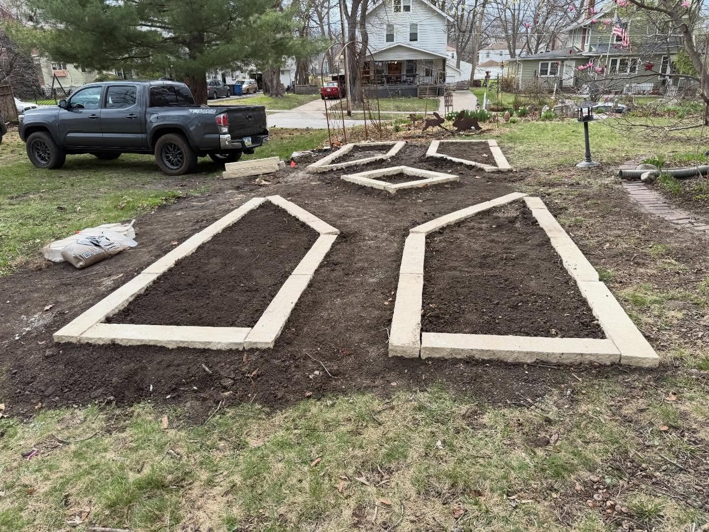Jessica and I followed suit with Amanda to have our own stone laying journey! We are so excited to be here for our second season building a potager garden after an extensive front yard cleanup last year. Looking forward to sharing more once we have p