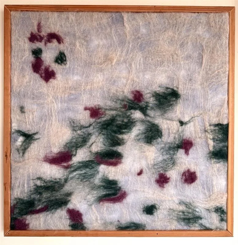 "Fireweed Fields" Wet Felt and hand made frame , 2026
