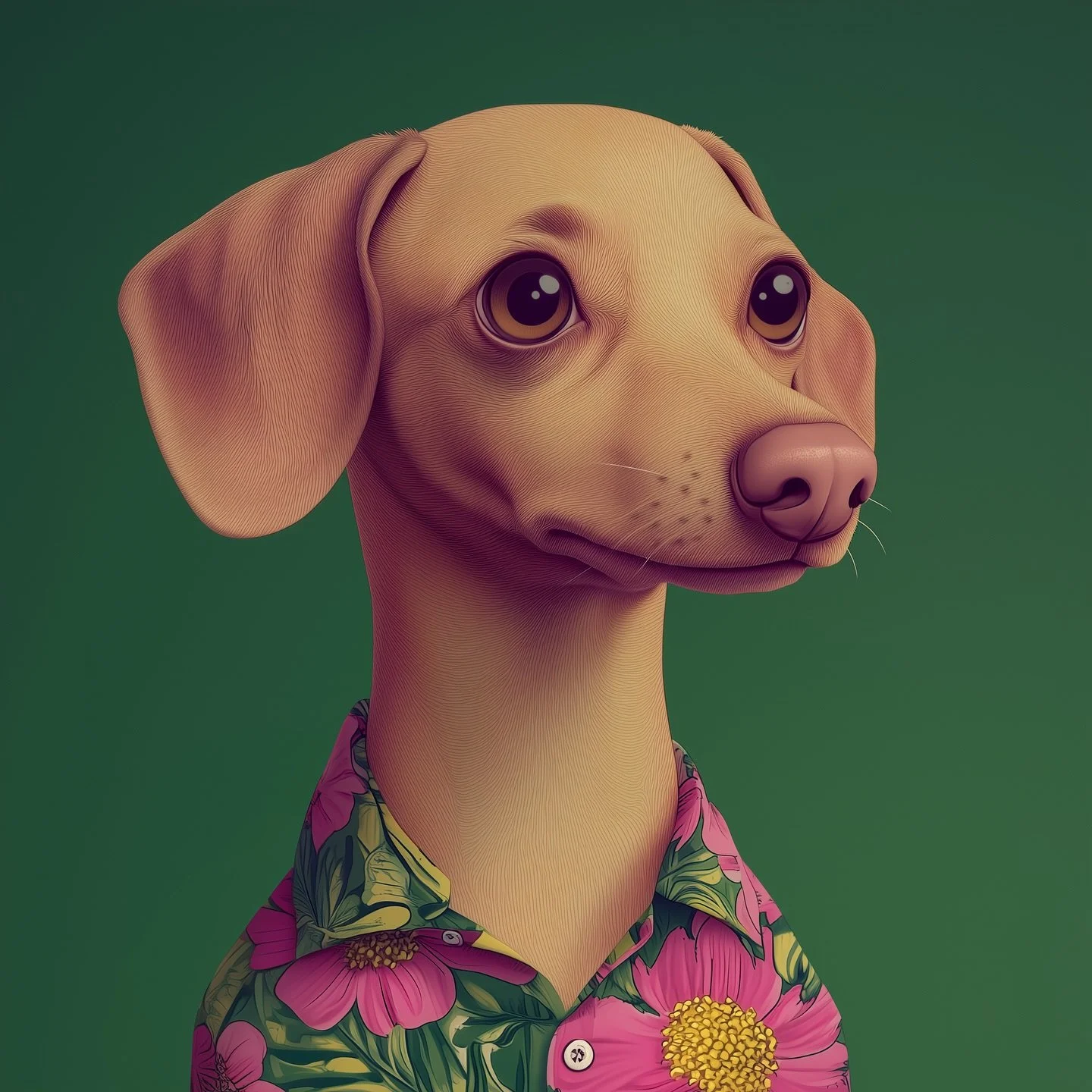 Distracting myself from the insanity by making portraits of my dogs. Here's Poppy sporting a floral button up.