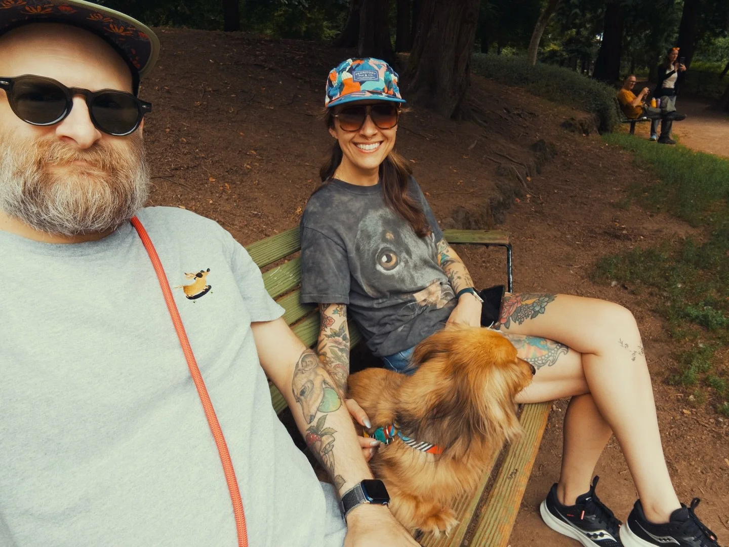 @jword and I took Winston to see the ducks at Laurelhurst Park. A pet psychic told us they fascinate him. 🦆