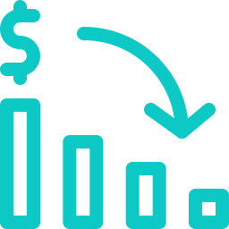 Graph decreasing, representing costs decreasing