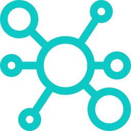 Illustration of circles connecting to one big circle. Like an ecosystem.
