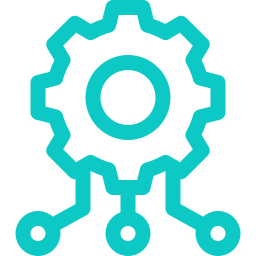 A cogwheel with arrows coming out the bottom