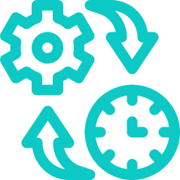 time and settings with arrows between pointing in a clockwise direction