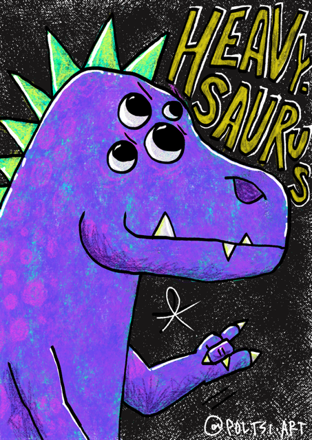 Kuvitteellinen dinosaurus, digitaalinen piirros