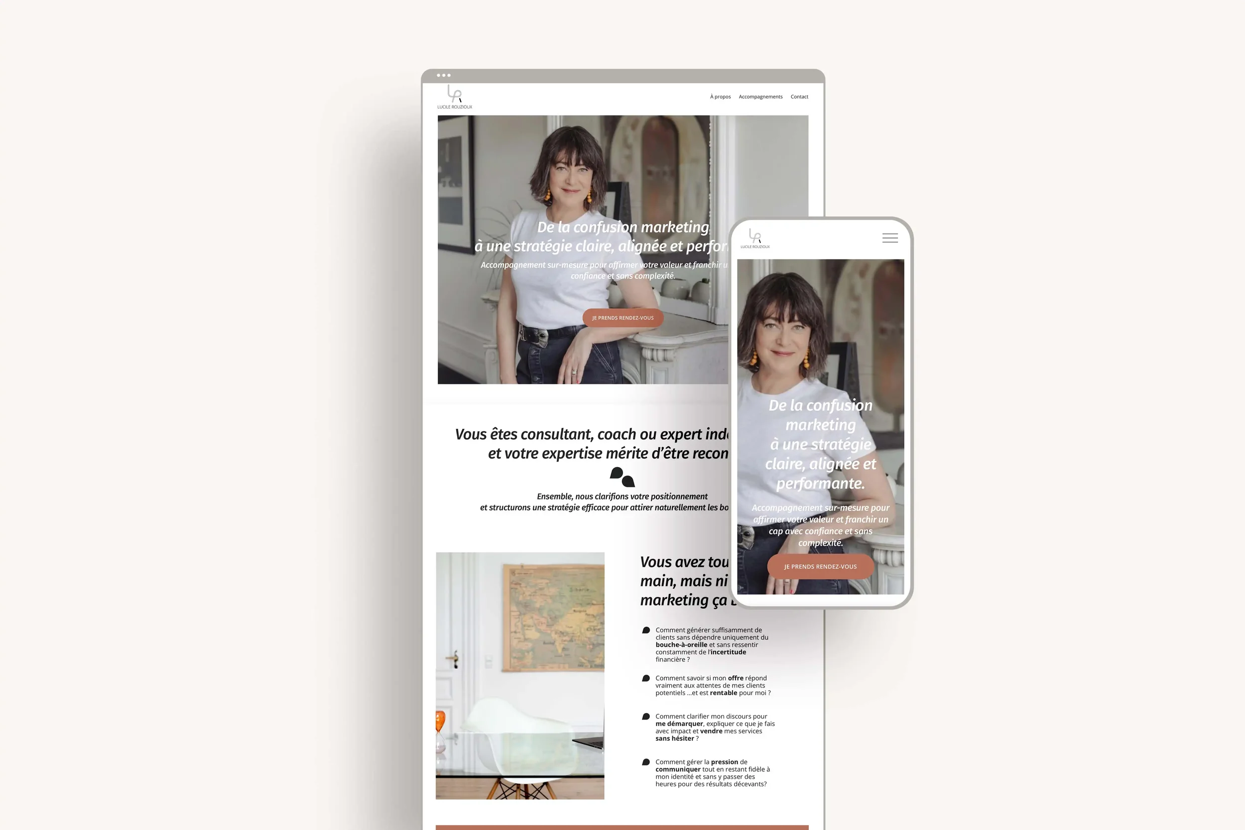 Site en responsive design pour un solopreneur, par Mathilde Lafargue
